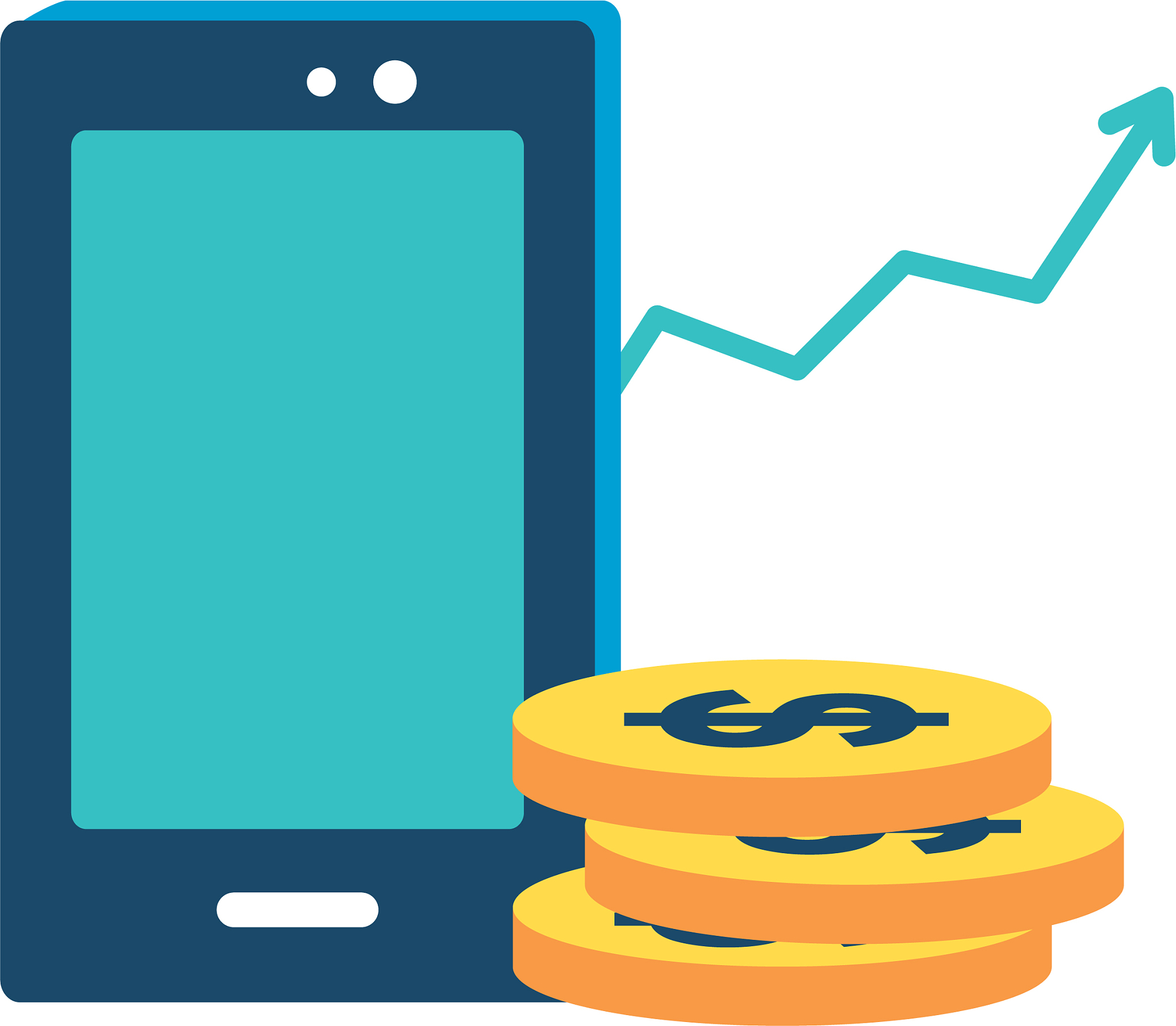 smartphone and coins design
