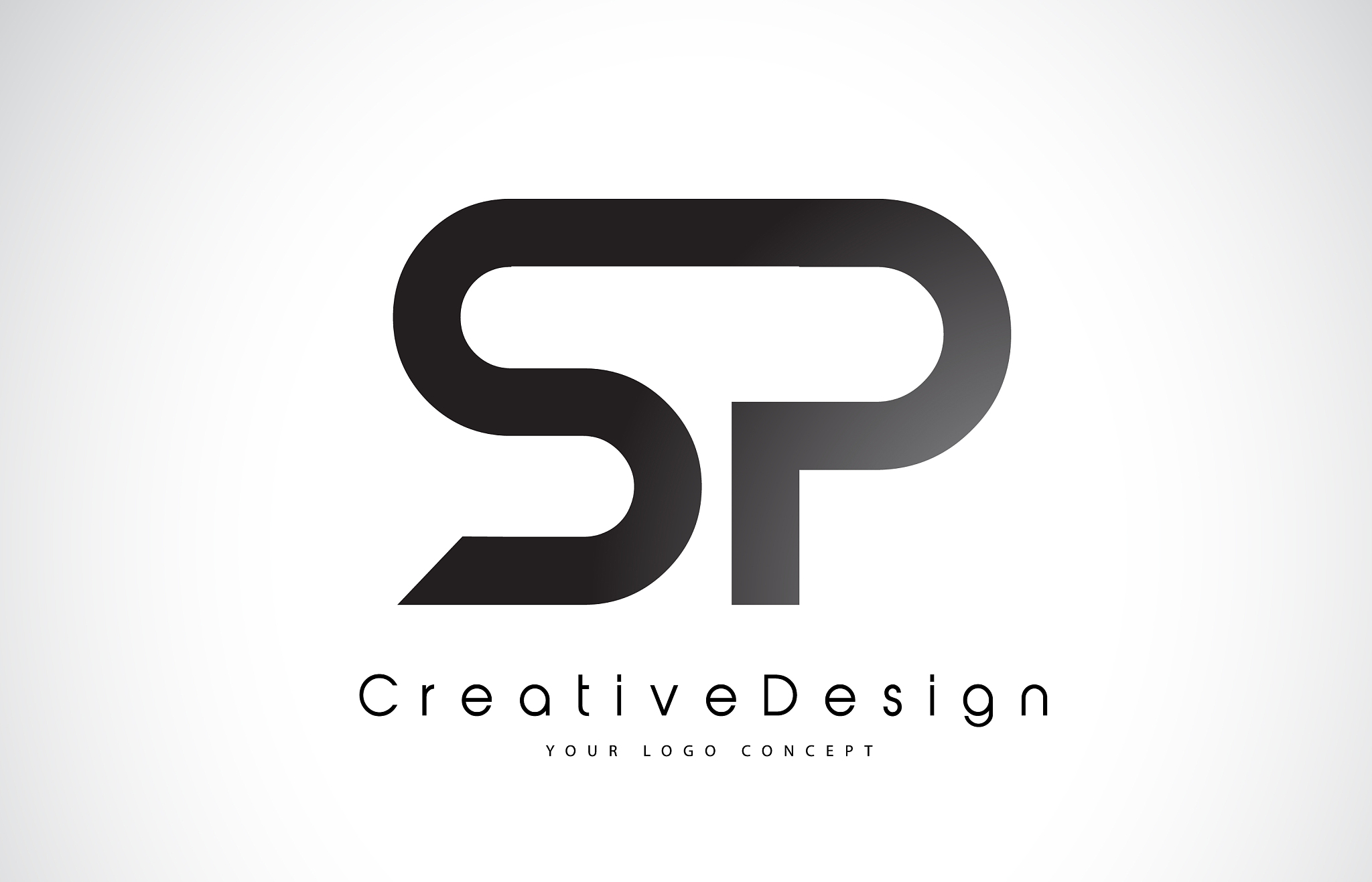 sp s p letter logo design creative icon modern
