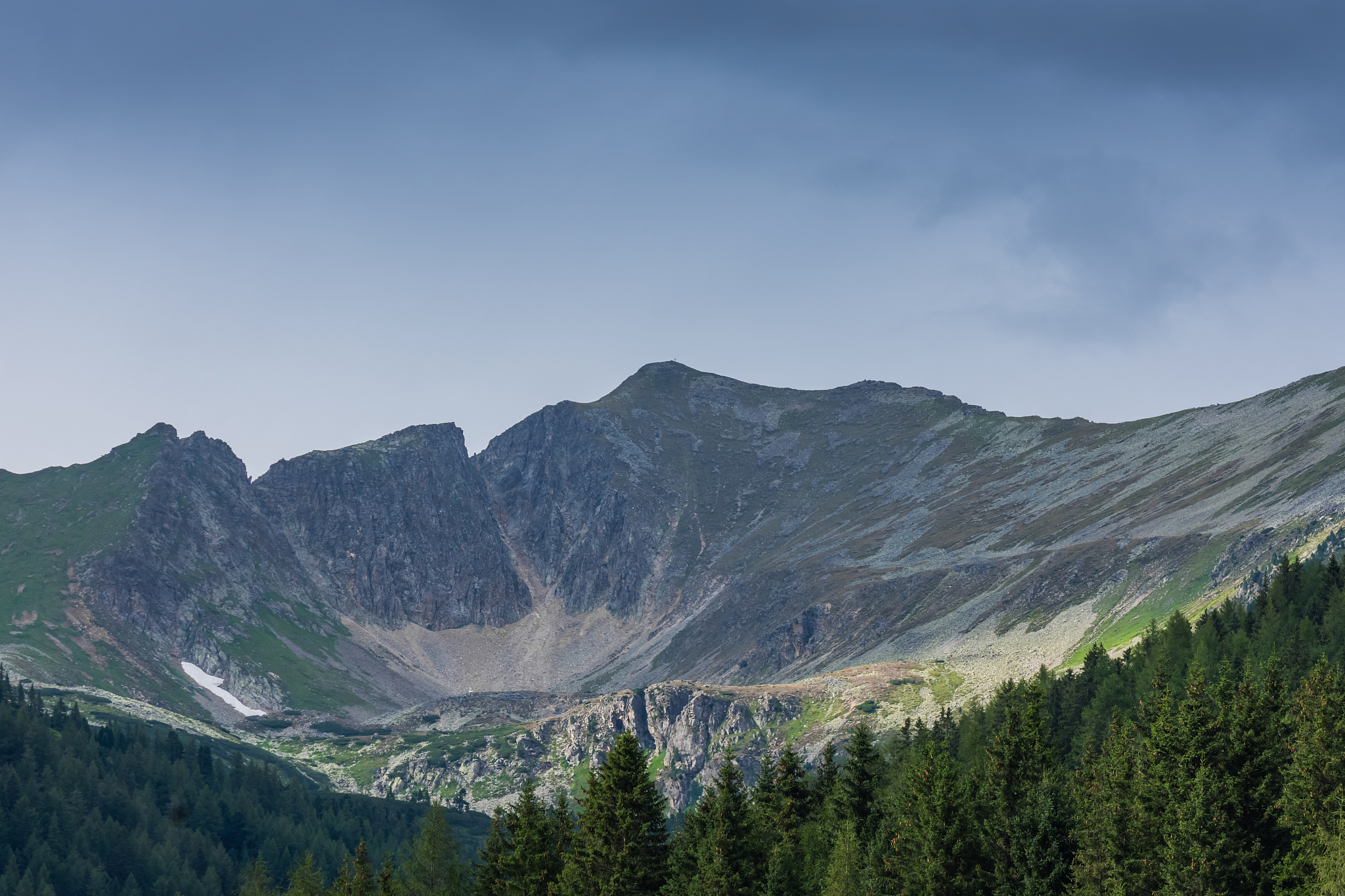 high rugged mountains while hiking