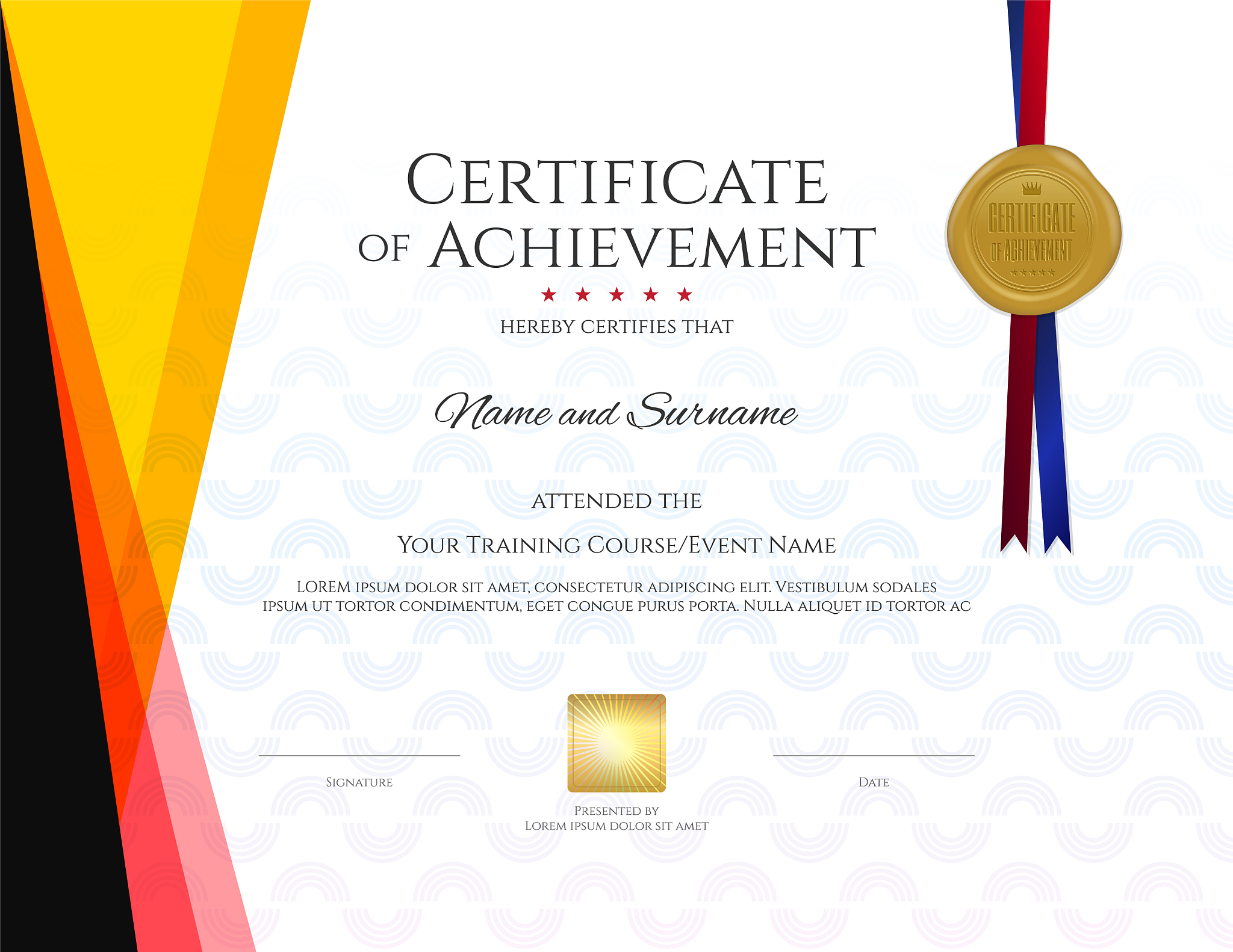 modern certificate template with elegant border