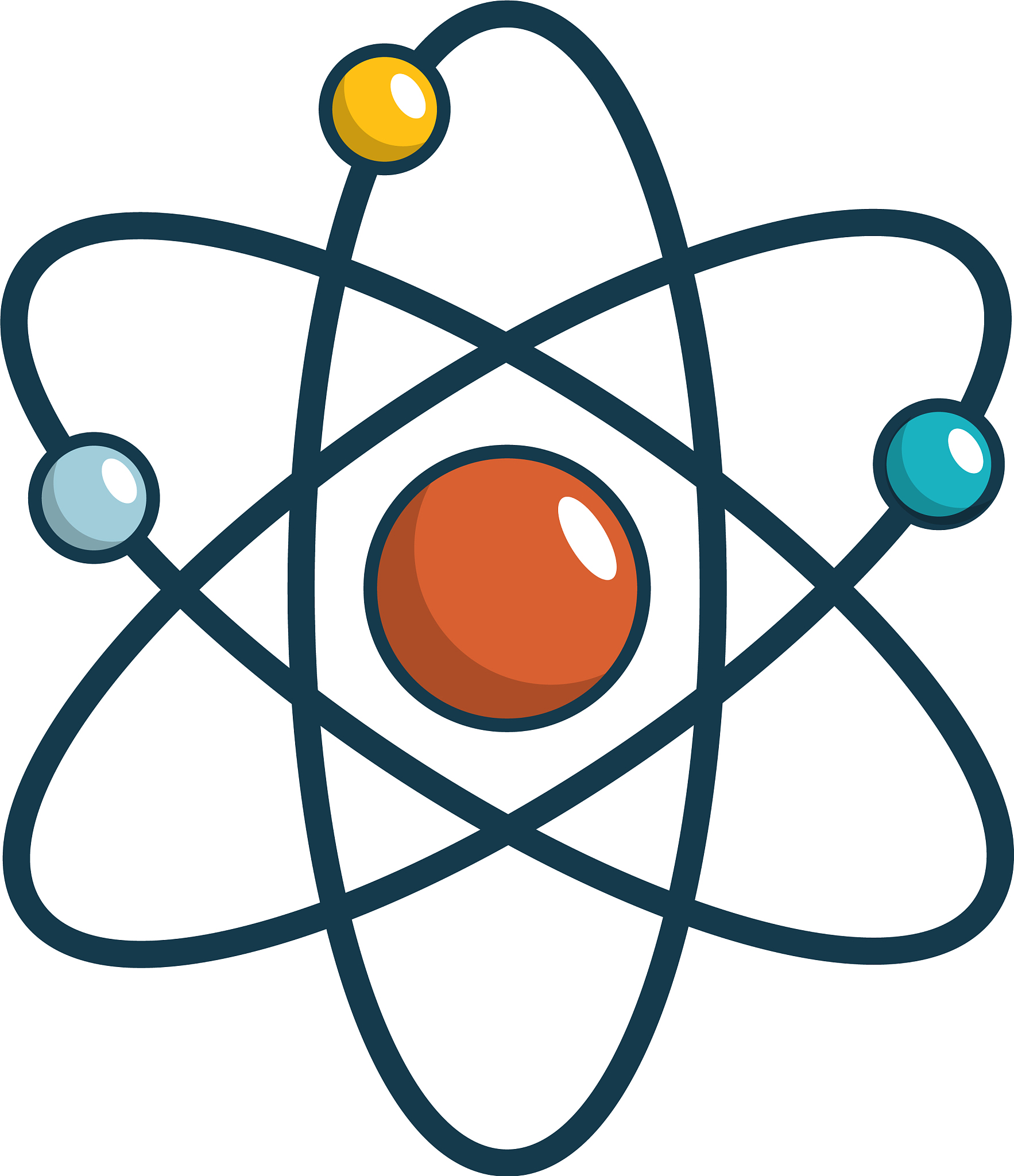 atom icon cartoon style