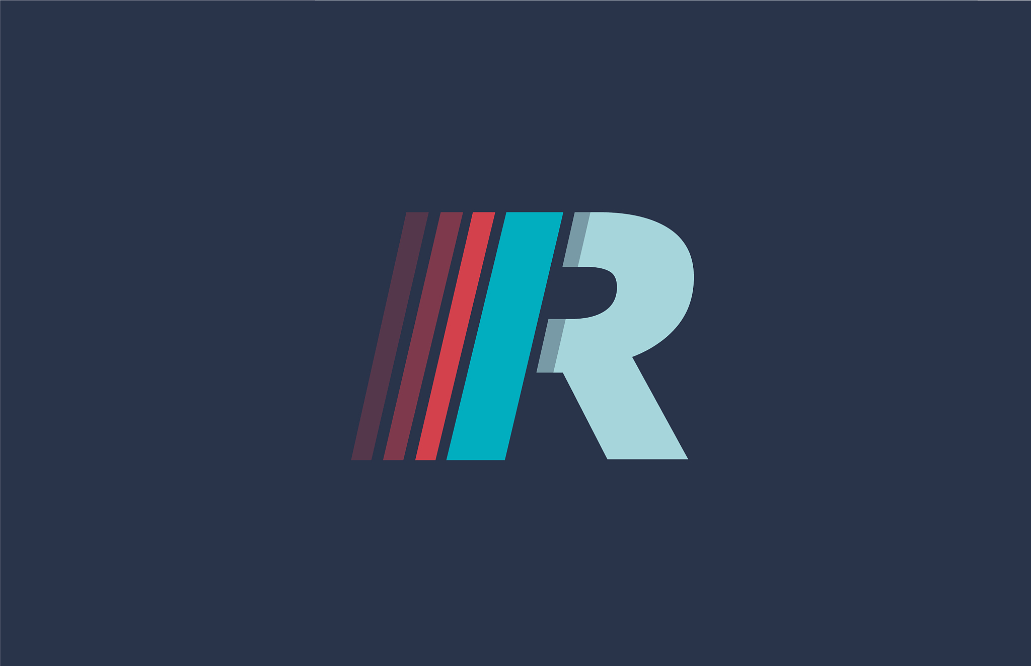 r alphabet letter blue red logo icon design for