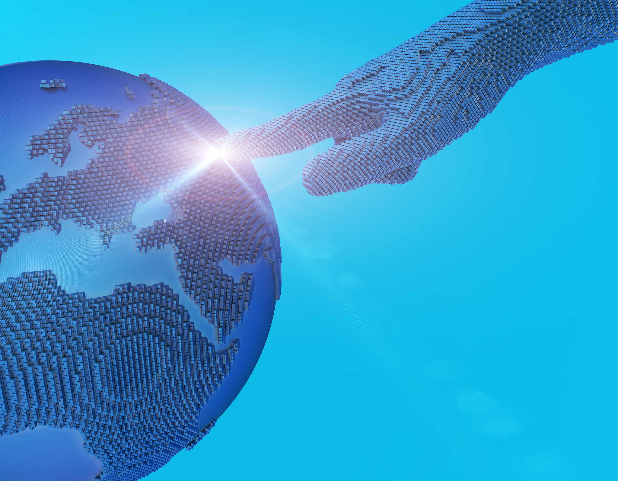 future human technology, fingers and earth, earth future