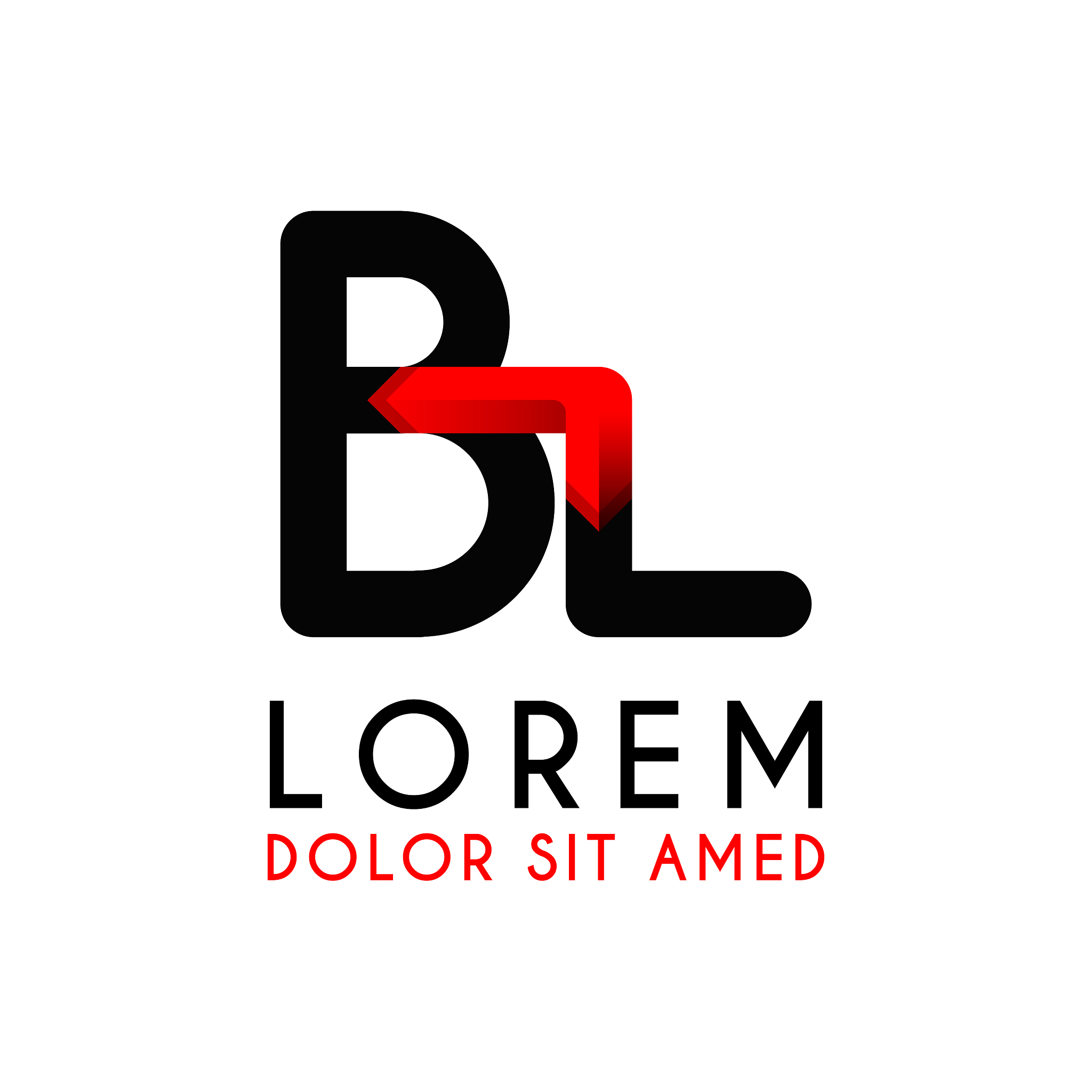 bl letter black logo with gradient arrow