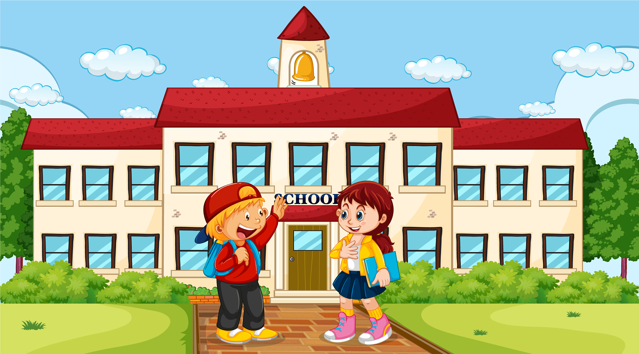 boy and girl at school