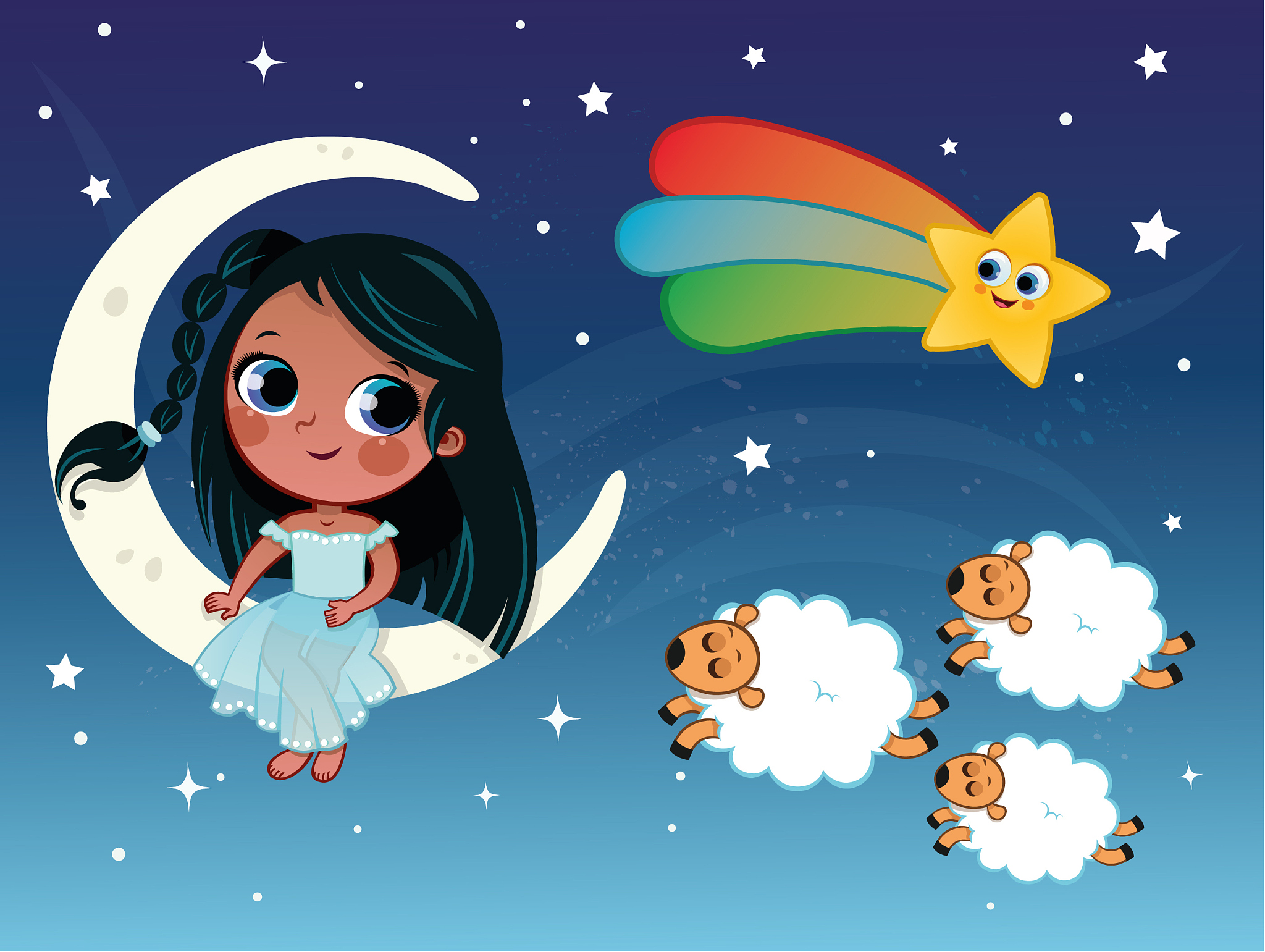夜空中的星星，像是在跳舞的小精灵！