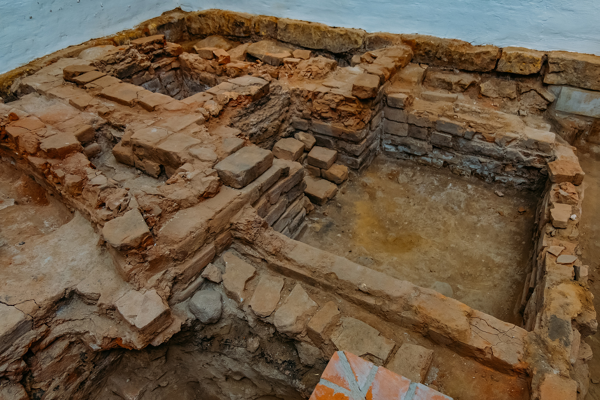 archaeological excavations. remnants of ruined ancient buildings