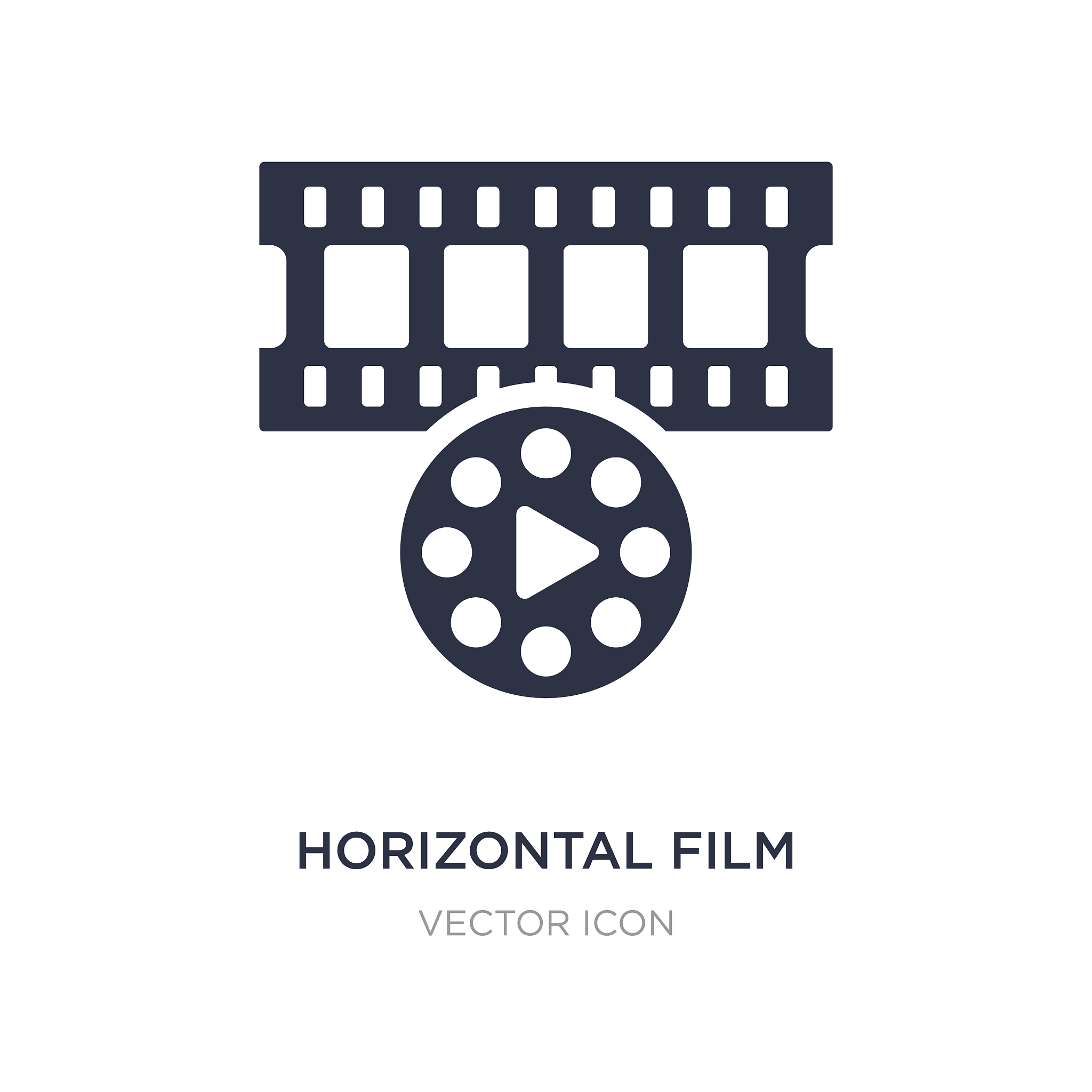 horizontal film strip icon on white background