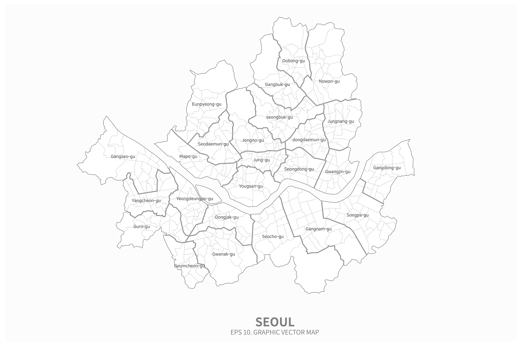 south korea vector map. korean peninsula map.