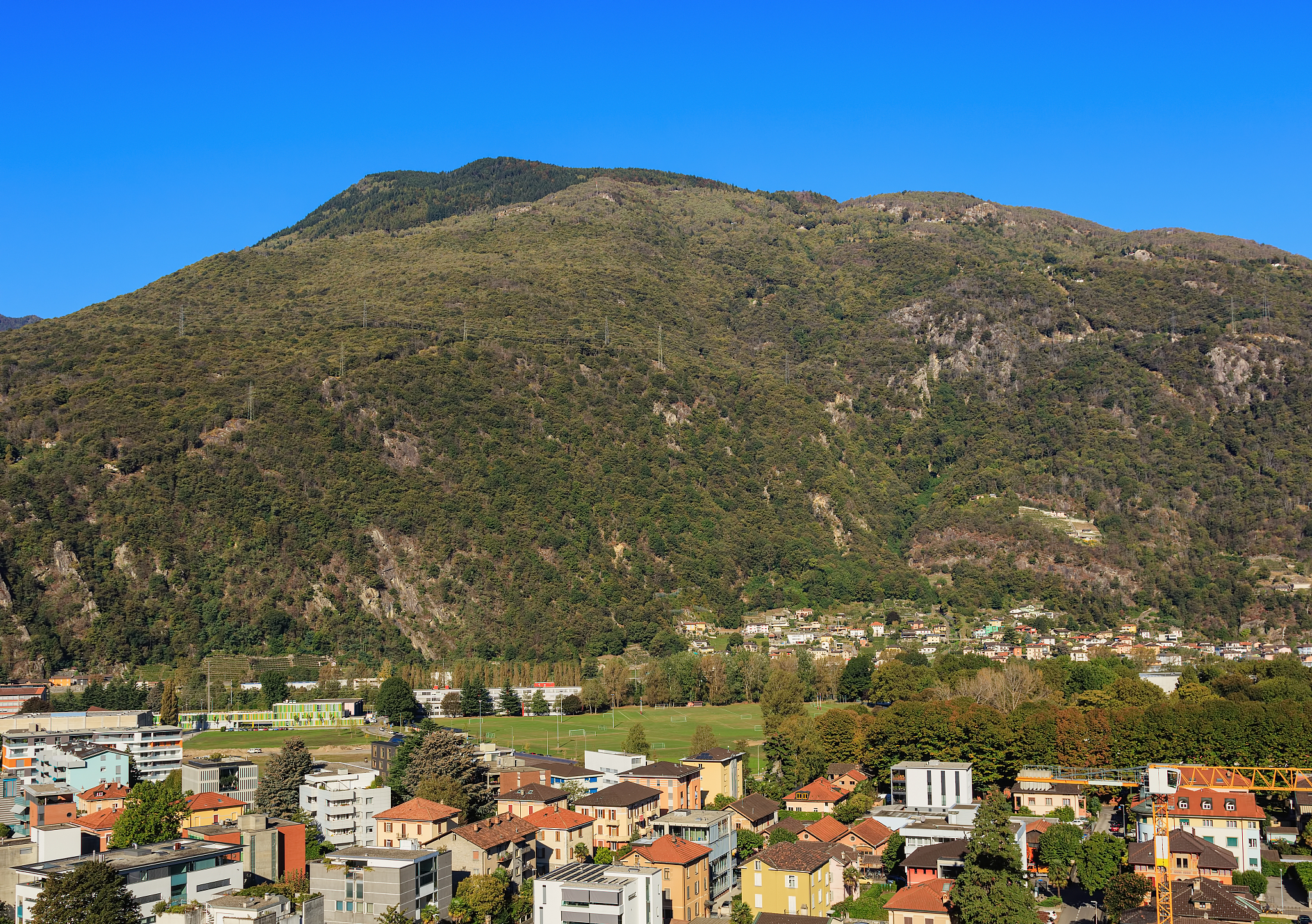 view in bellinzona in switzerland in autumn