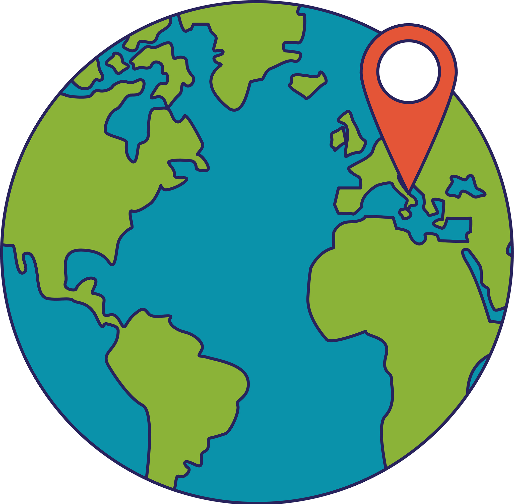 world with location pin