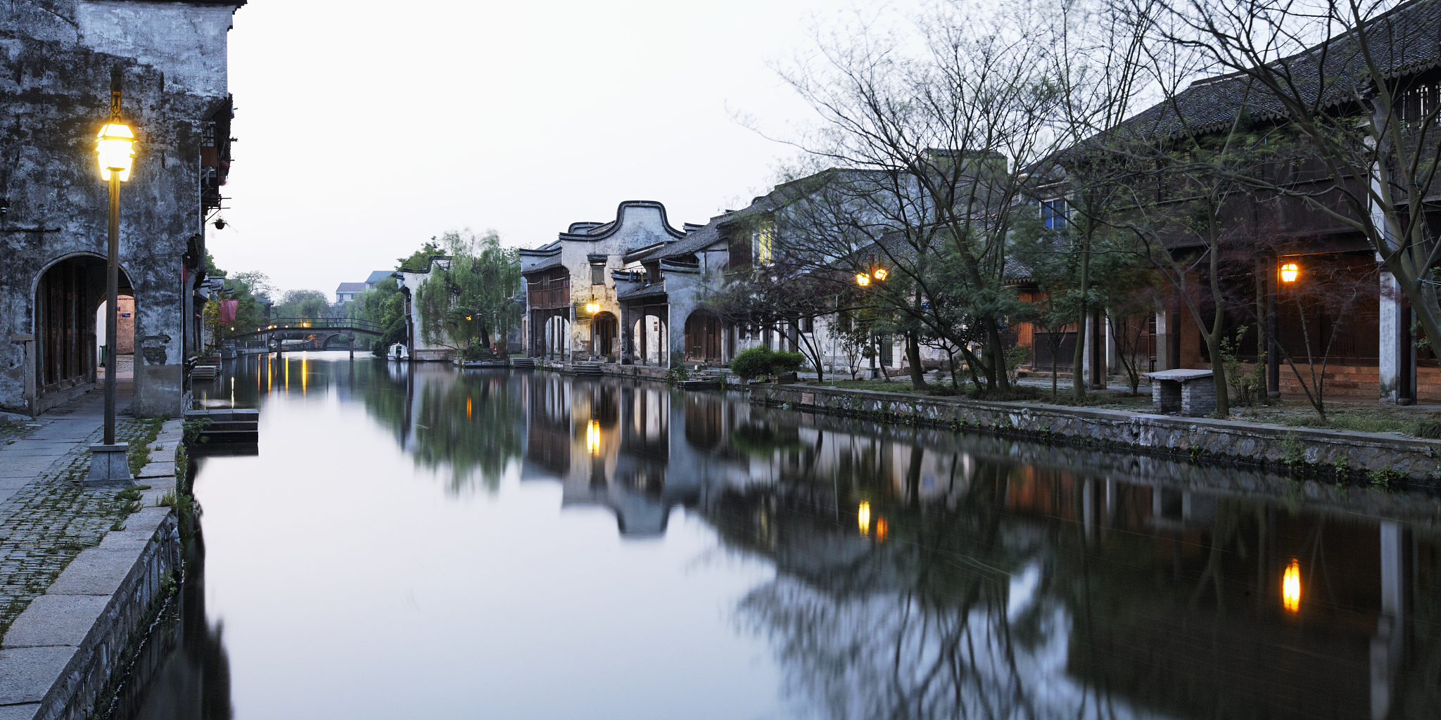 canal in xitang water town, china