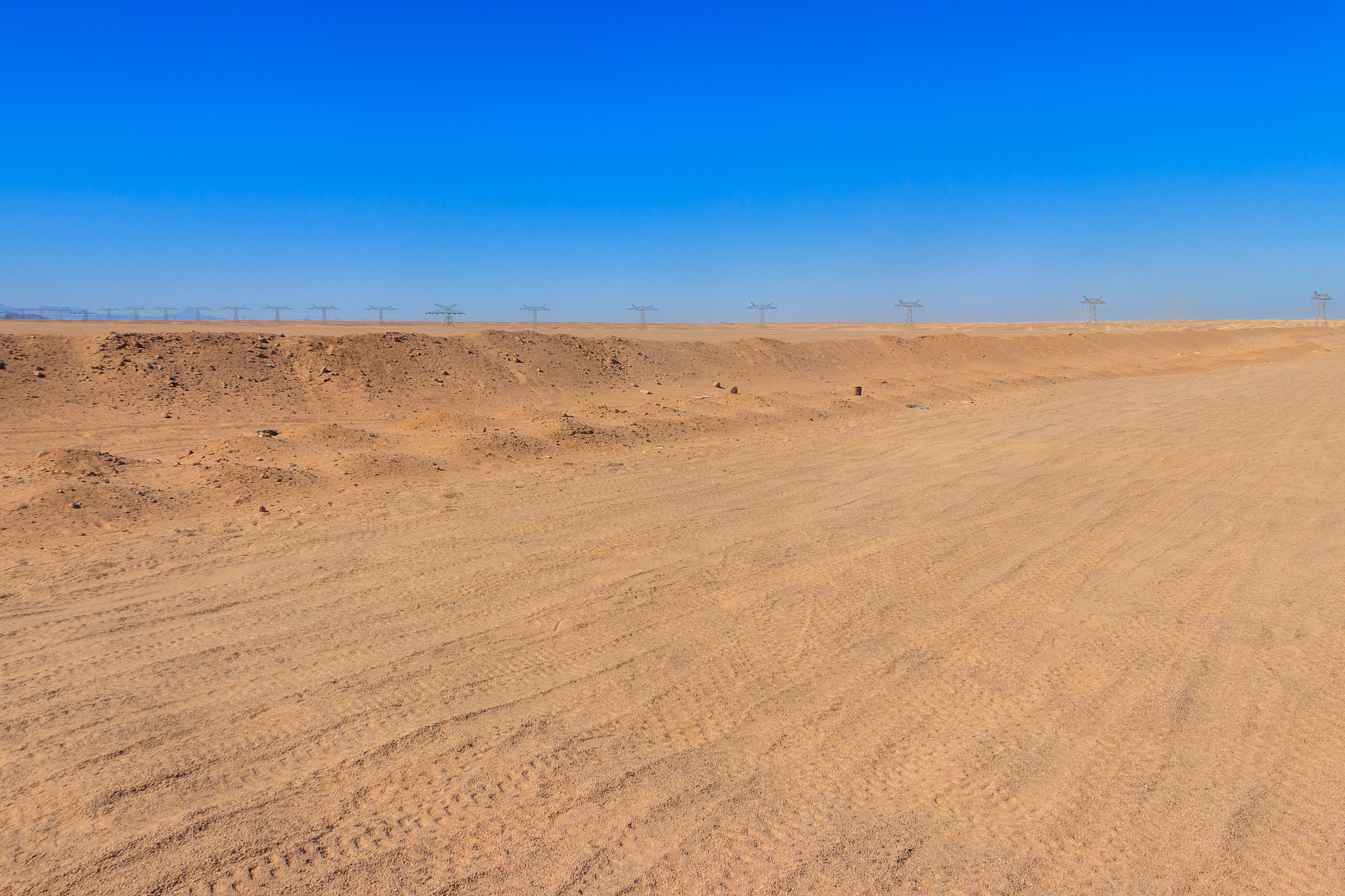 view of arabian desert near hurghada, egypt