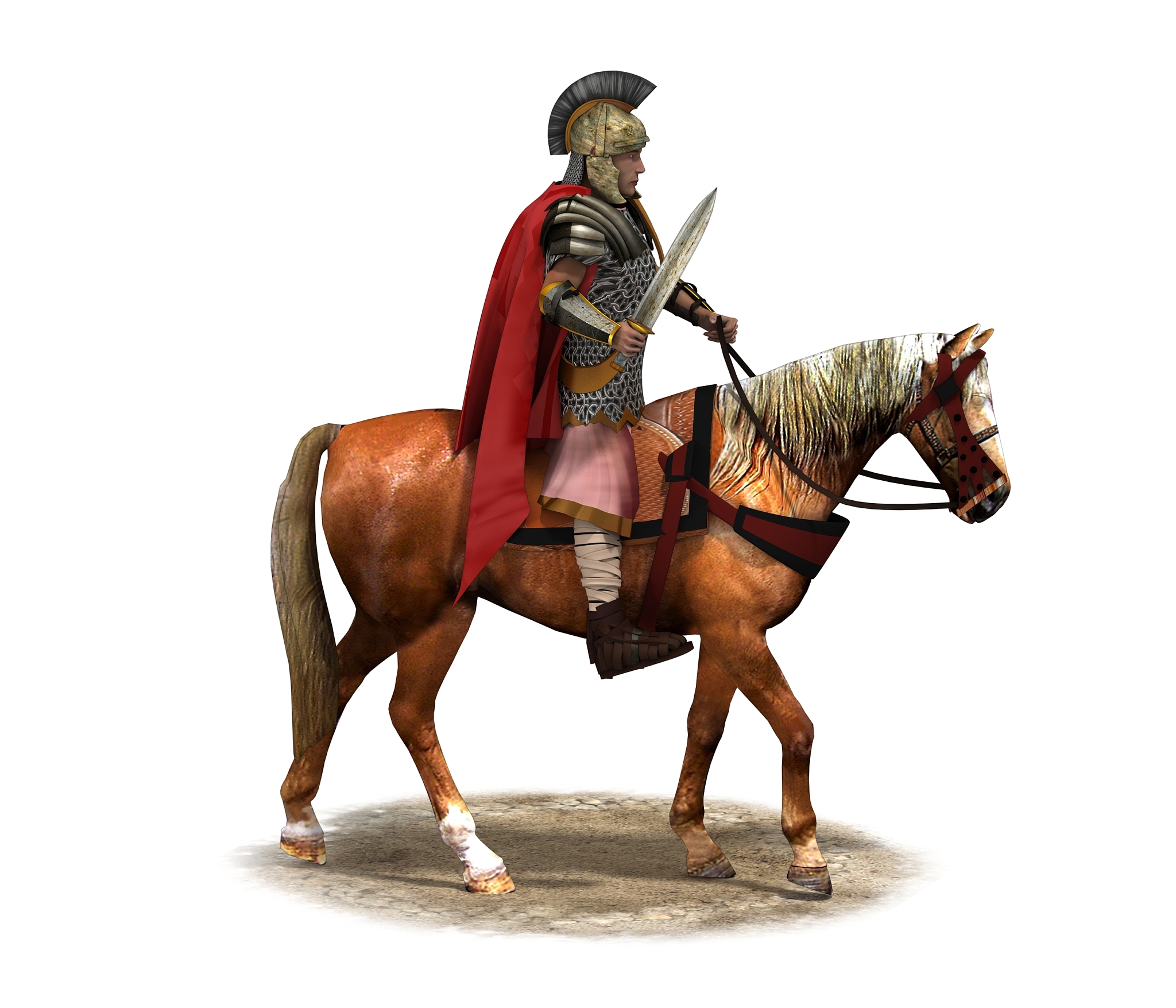rider, warrior on horseback, 3d rendering, 3d illustration