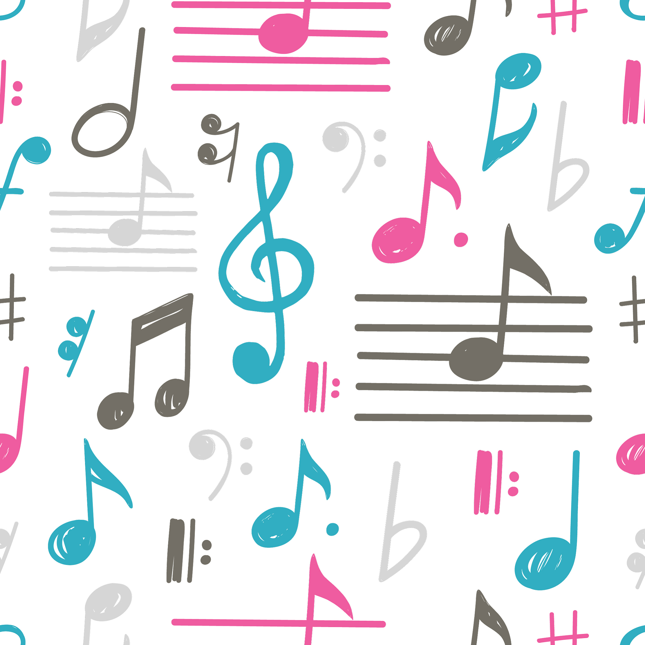music notes seamless pattern