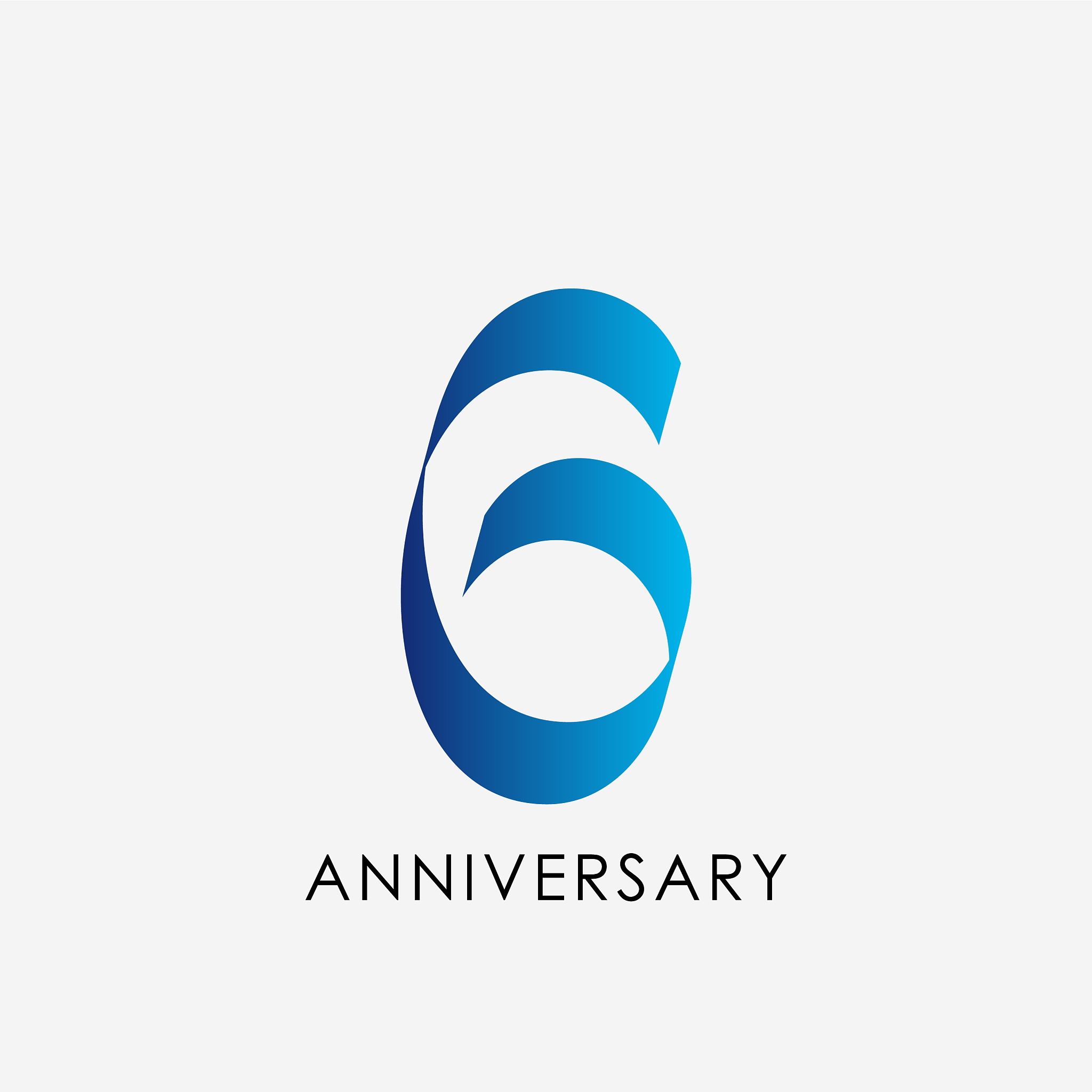 6 years anniversary celebration template design
