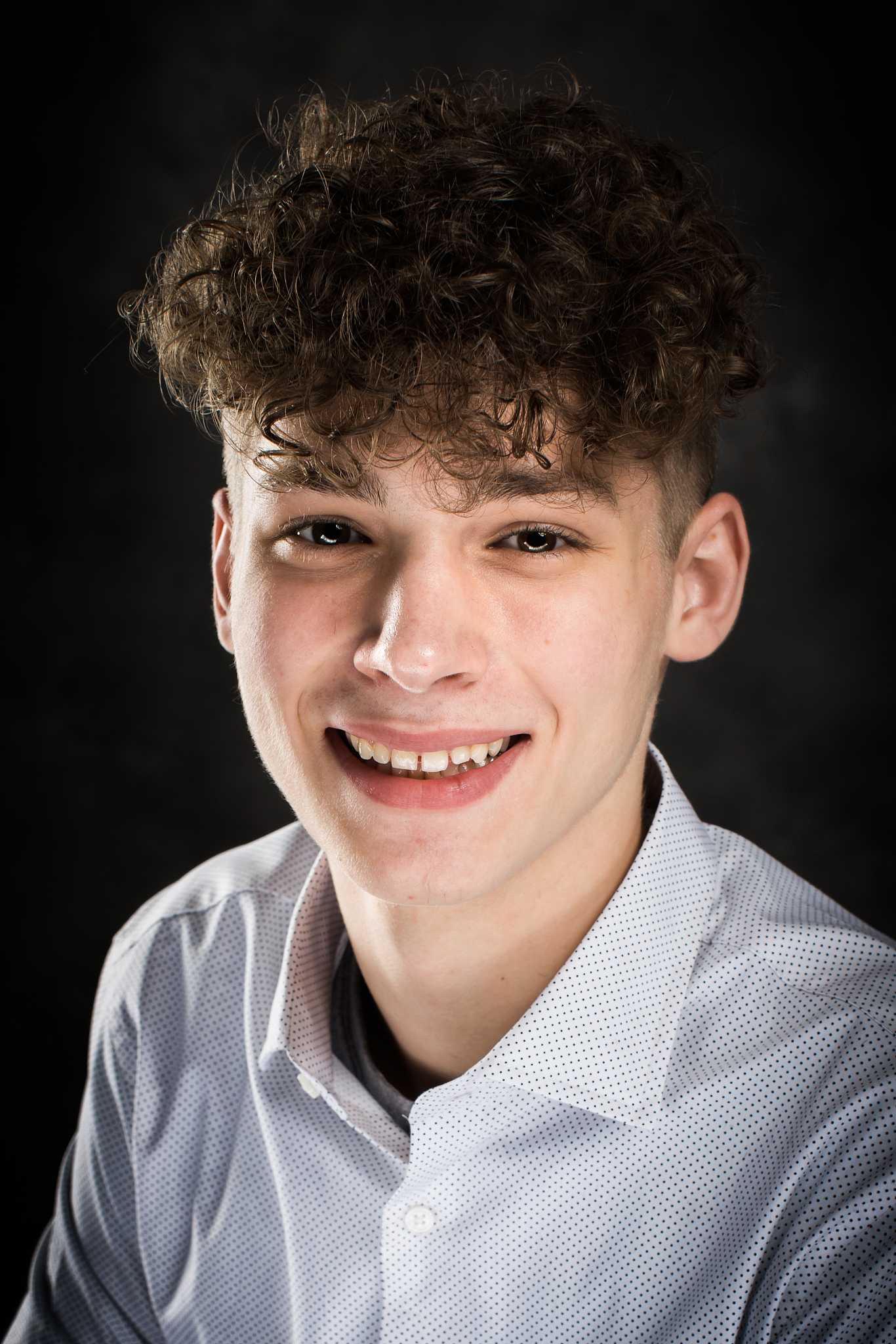 white teenage boy studio portrait