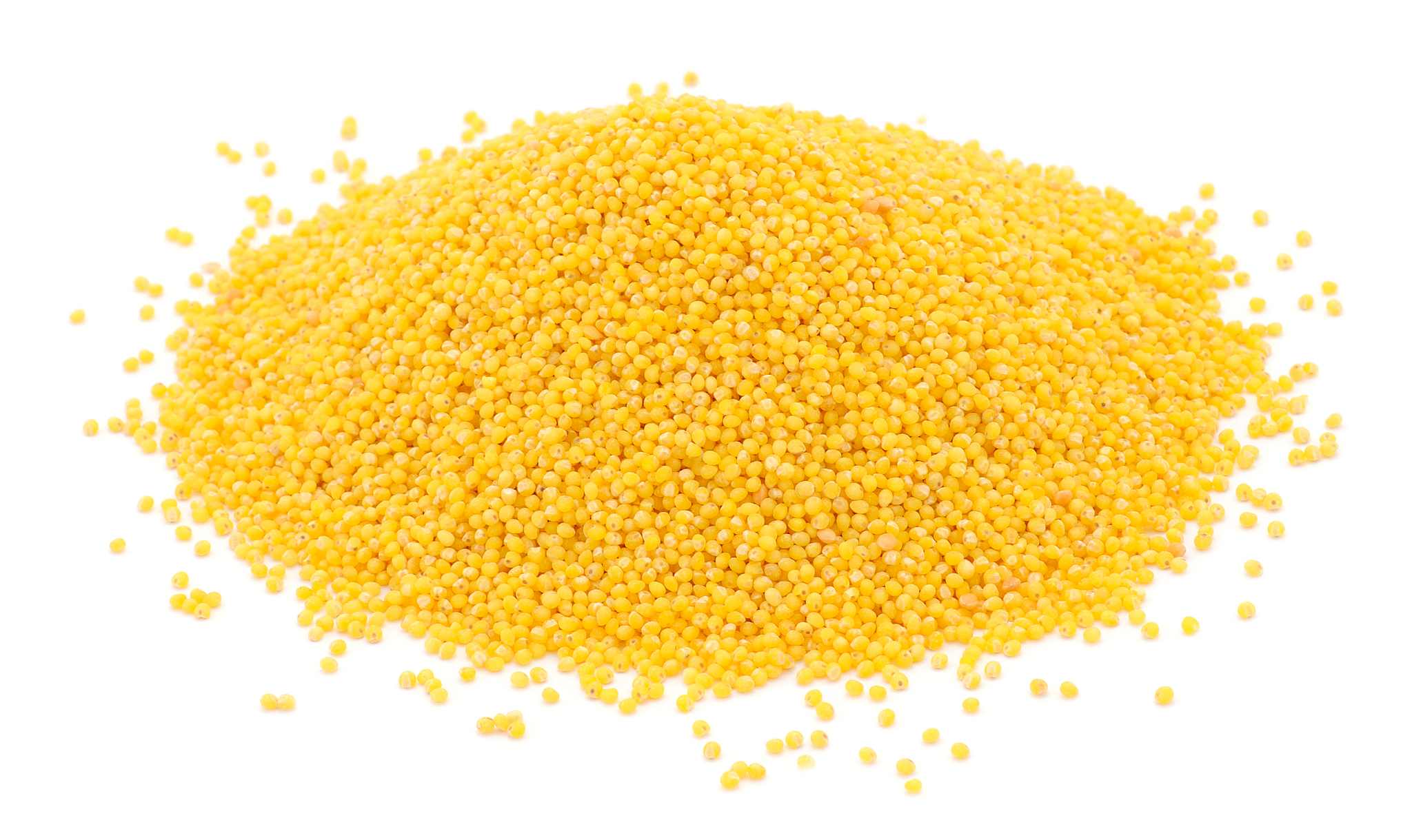millet is scattered slide isolated.
