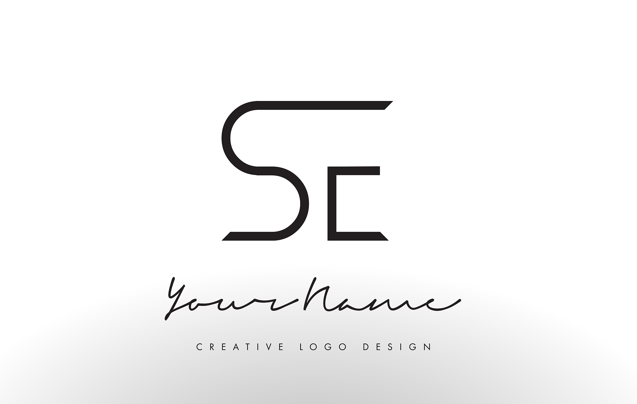 se letters logo design slim creative simple black