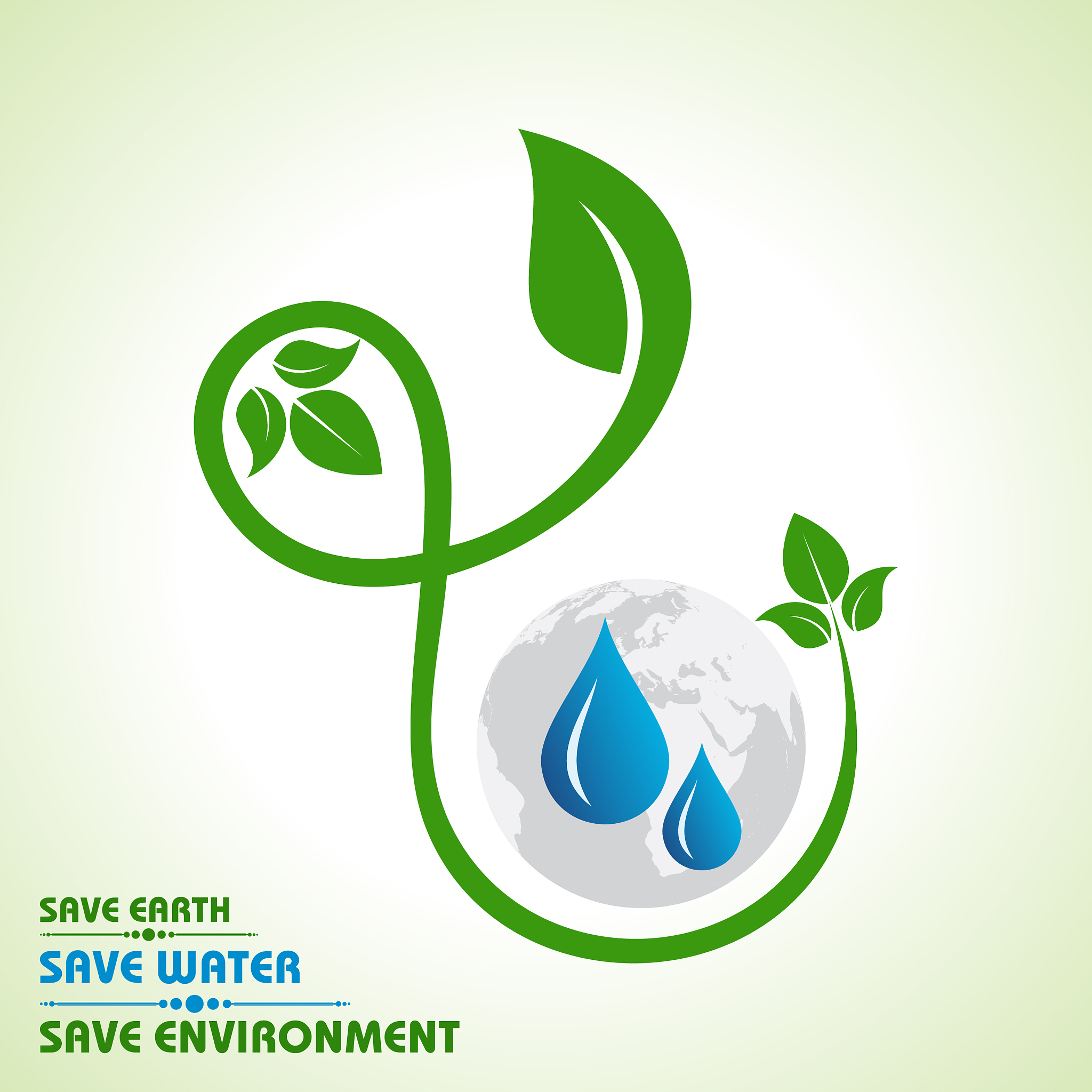 save earthwater and environment concept