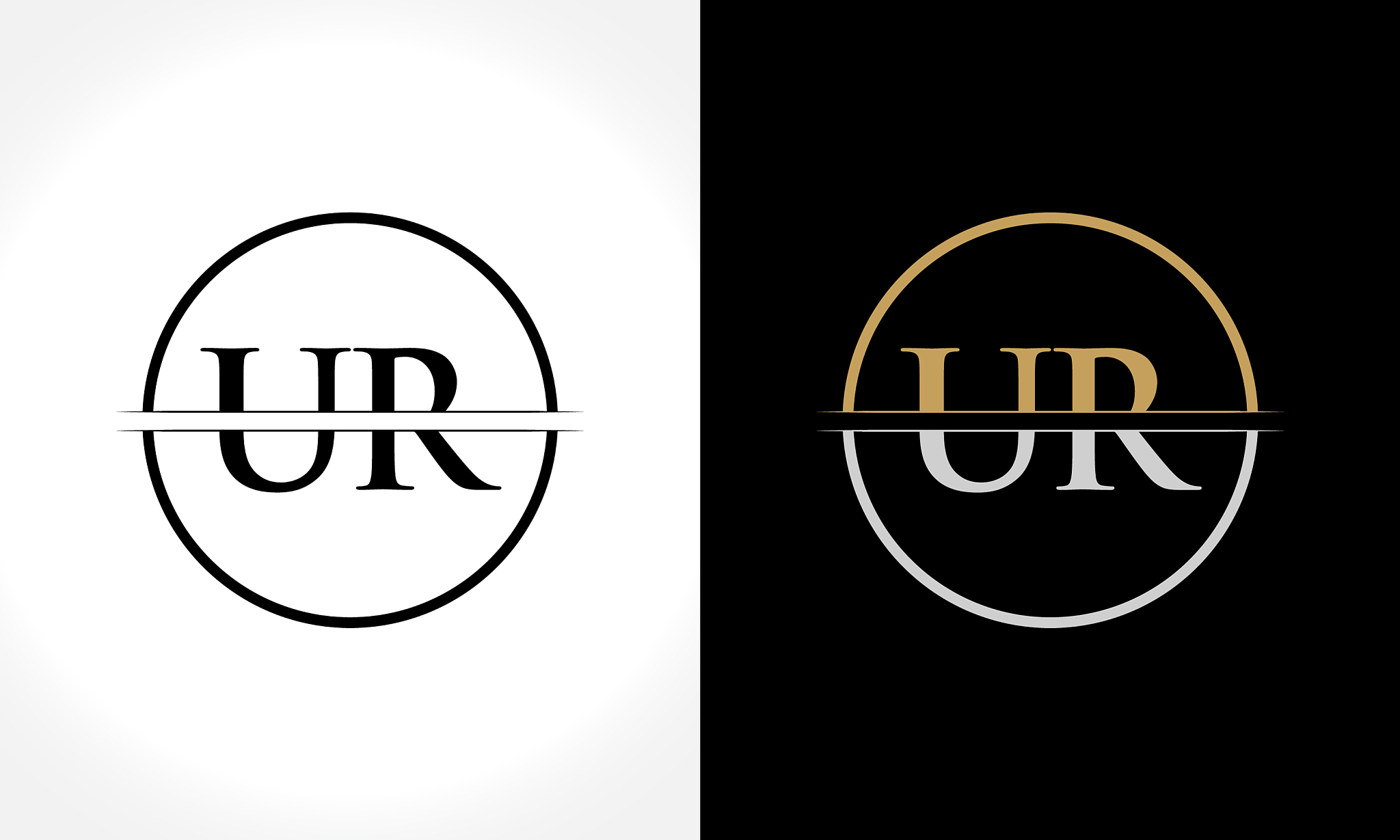 initial letter ur logo design template ur letter