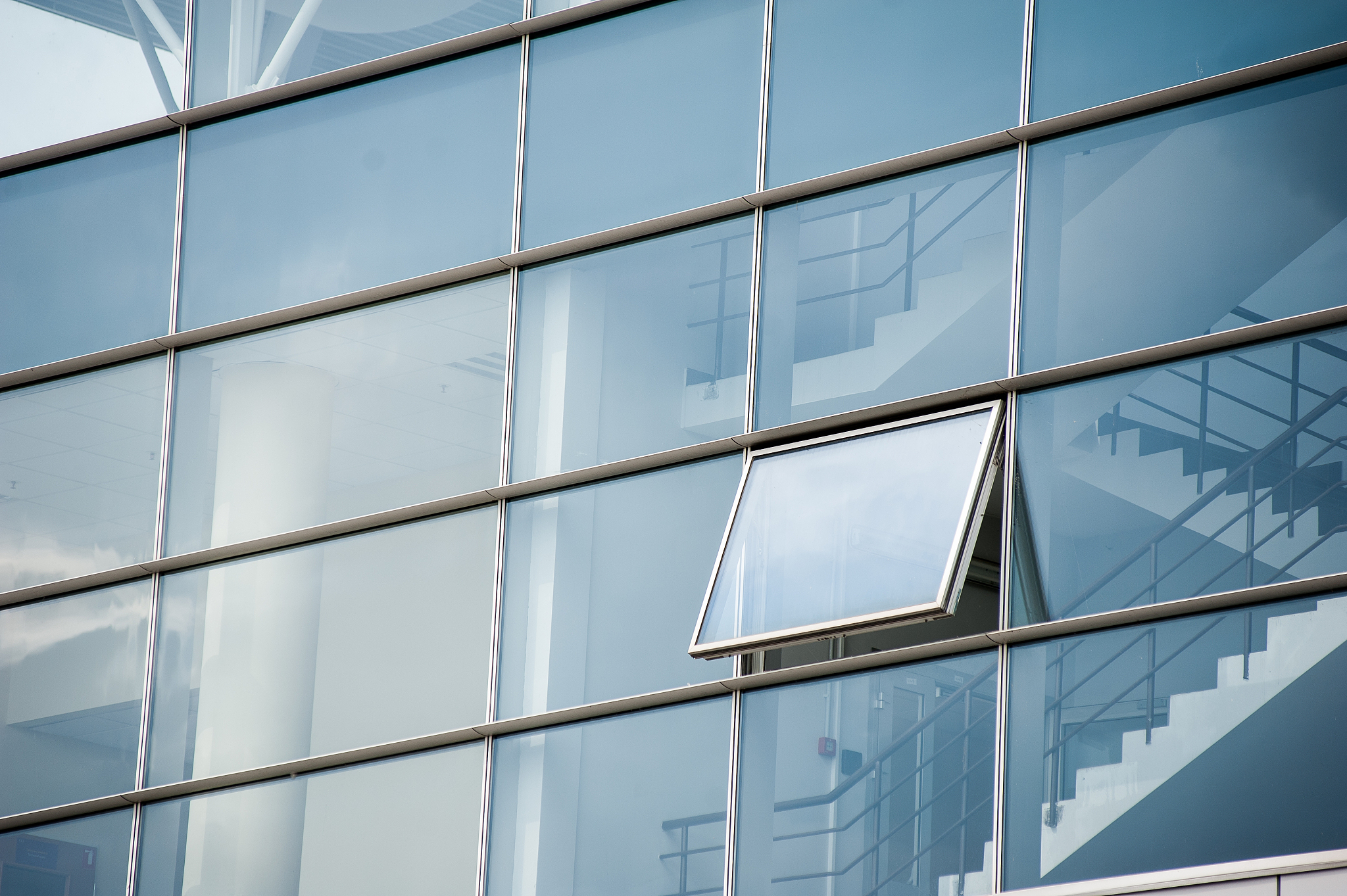 modern glass facades of large buildings. architecture elements