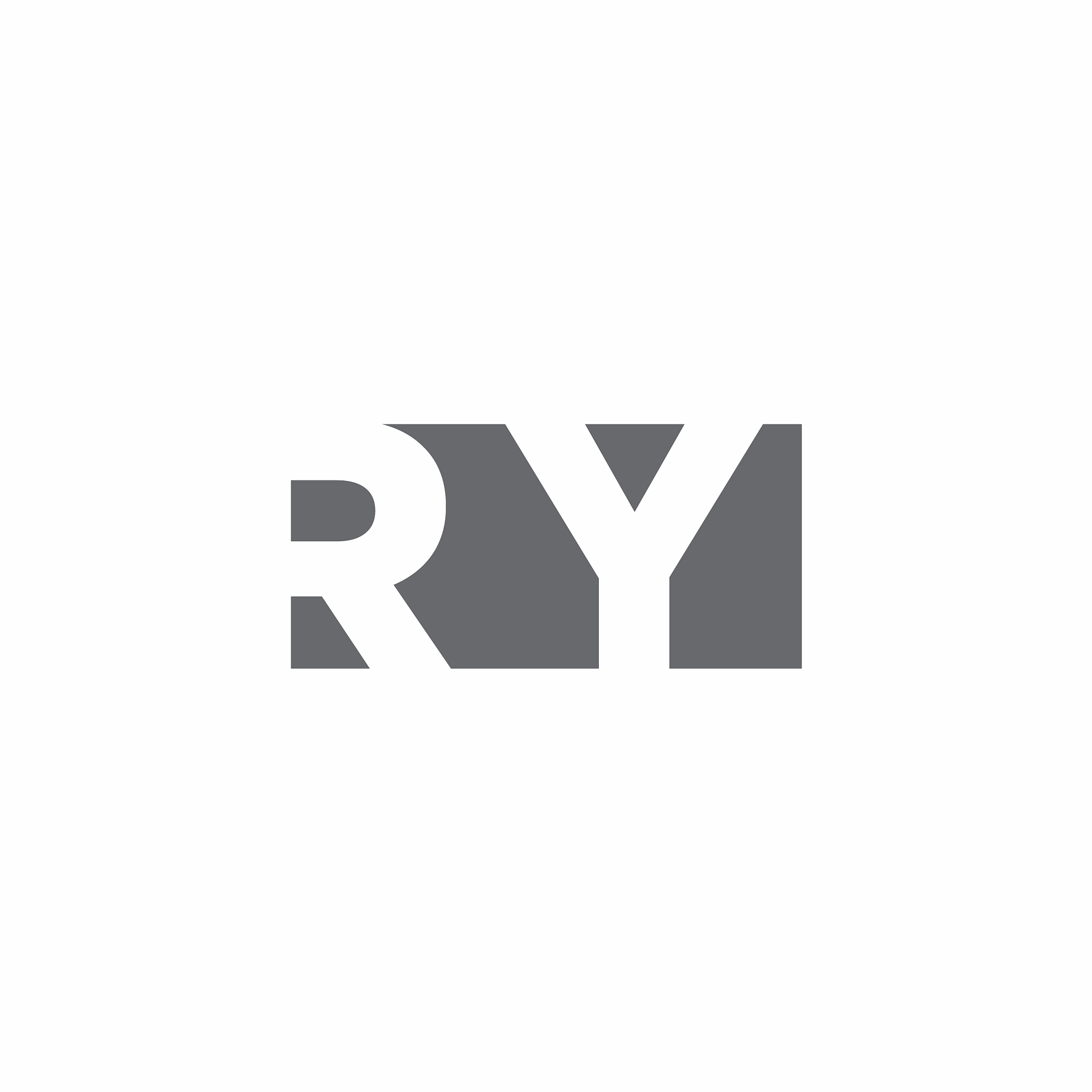 ry logo monogram with negative space style design