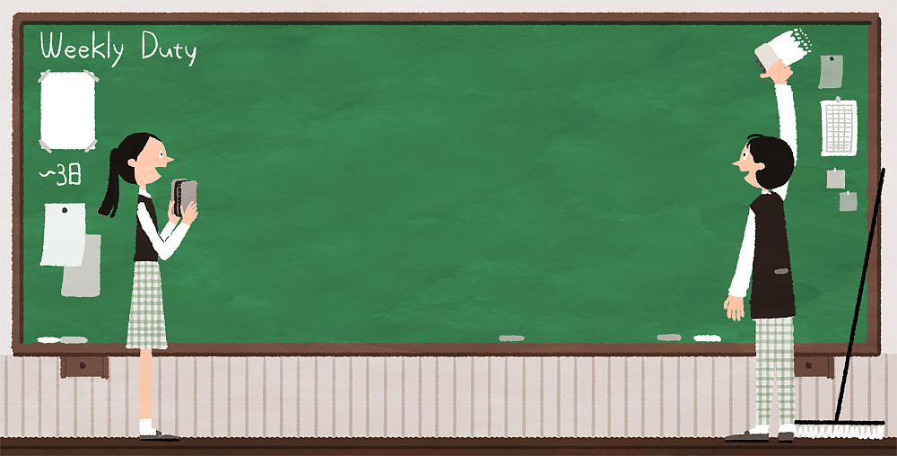school life post card template