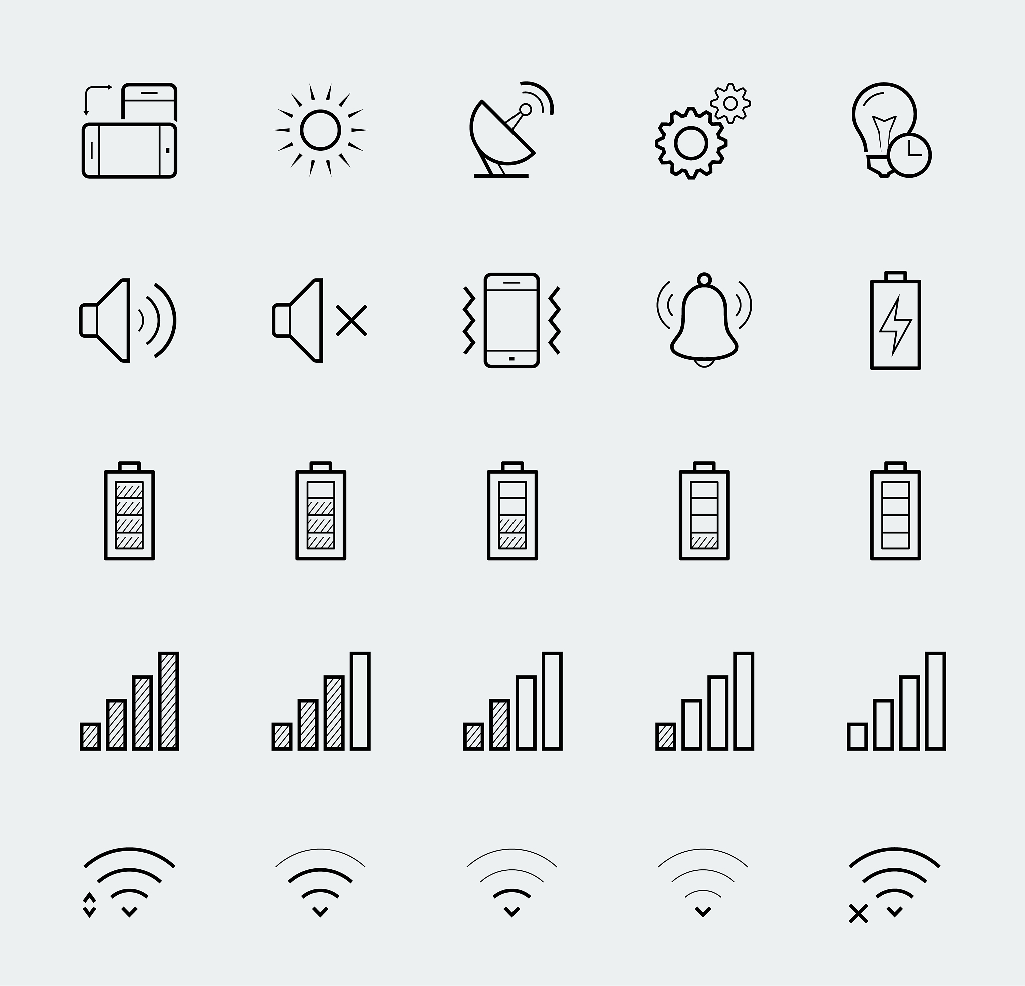 smartphone notification icon set