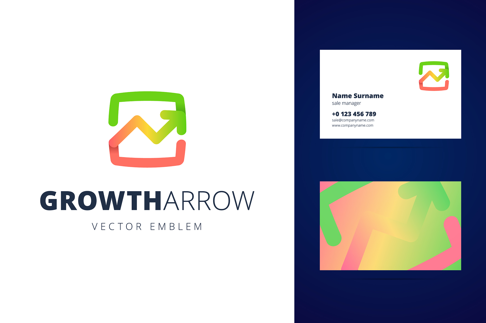 growing chart logo and business card template