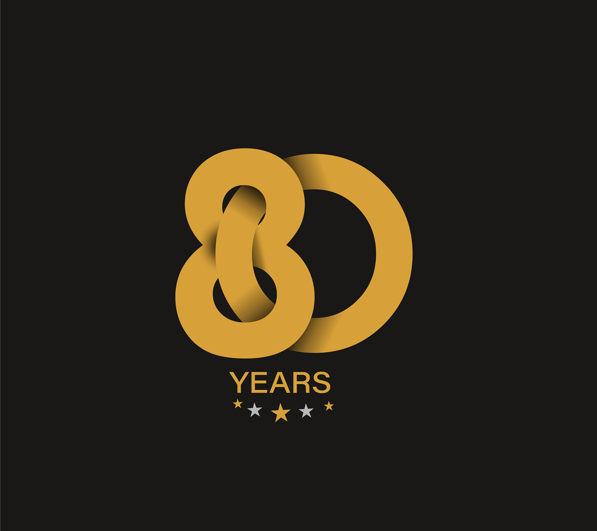 80th years anniversary celebration design