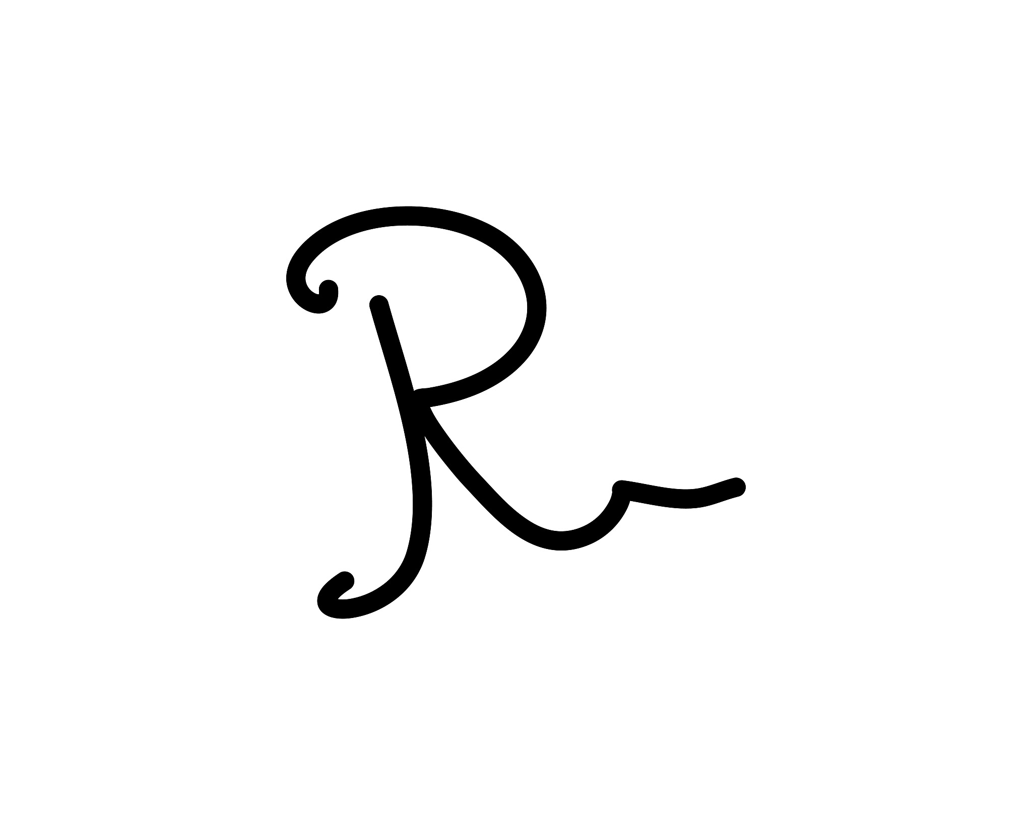 r letter signature logo