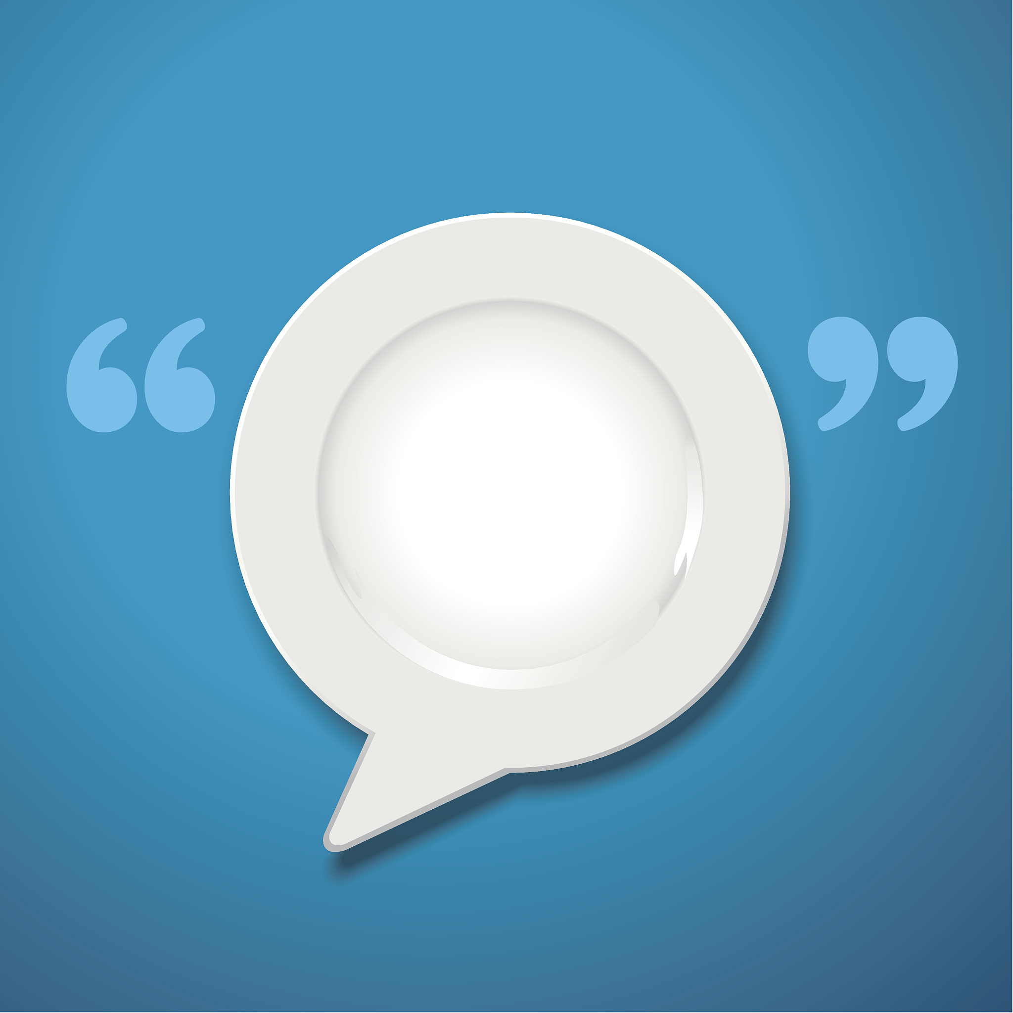 vector of quotation marks speech plate icon