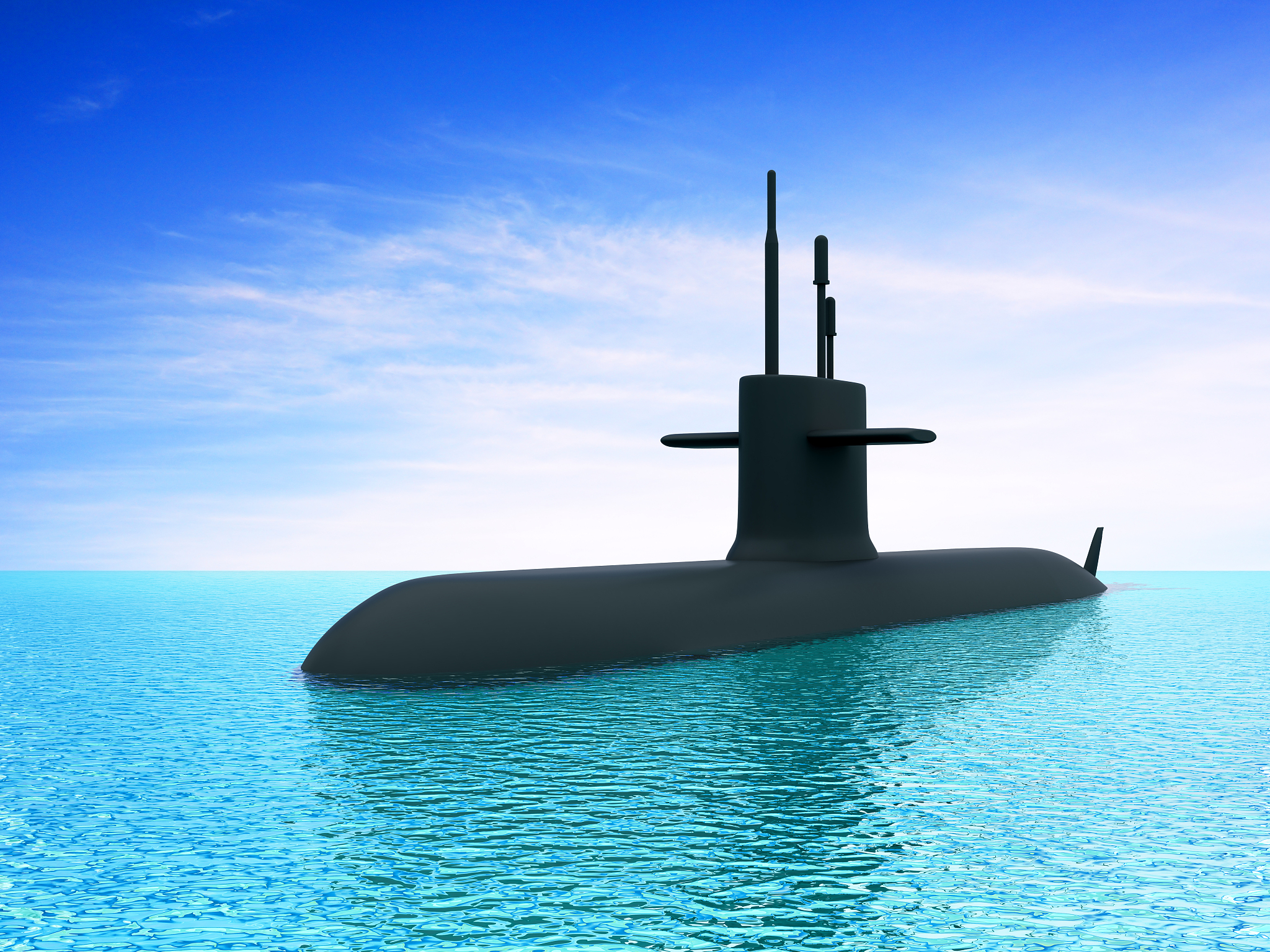 submarine out of water