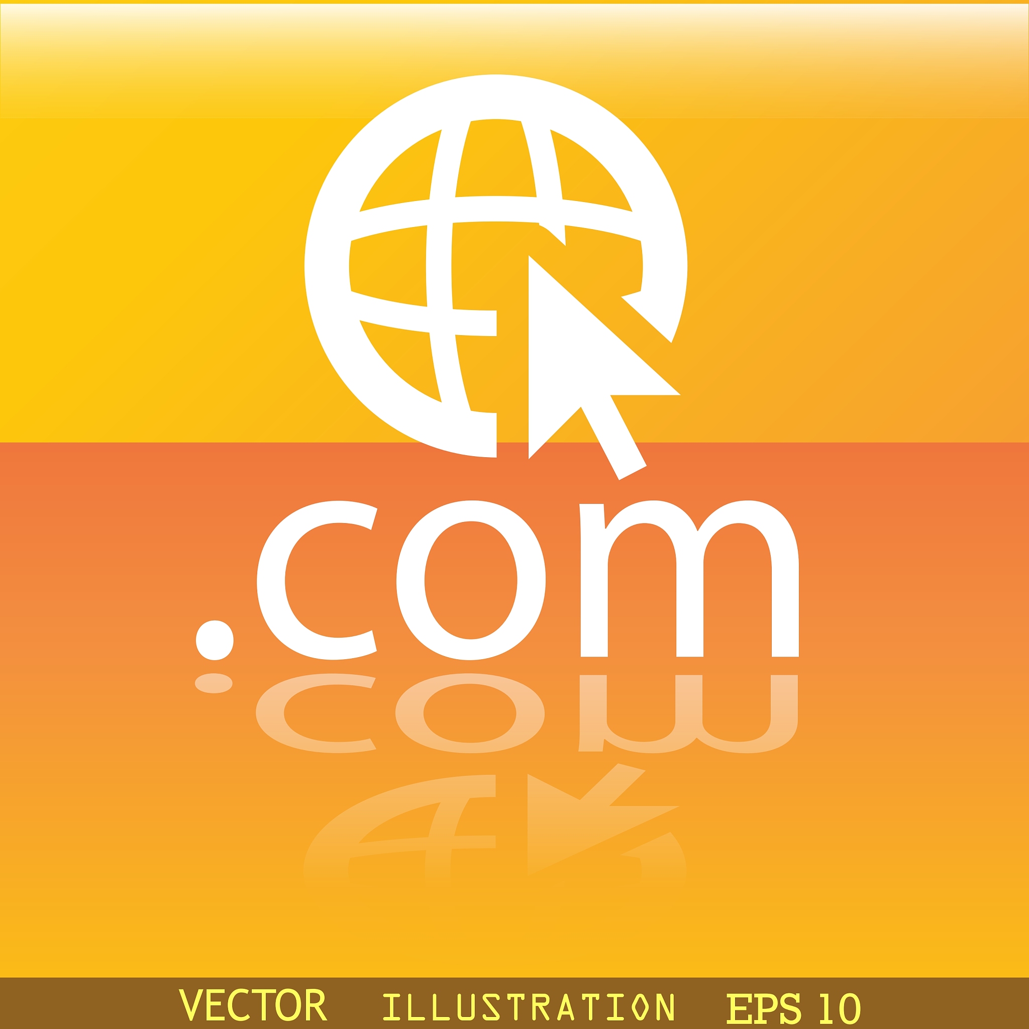domain com icon symbol flat modern web design with