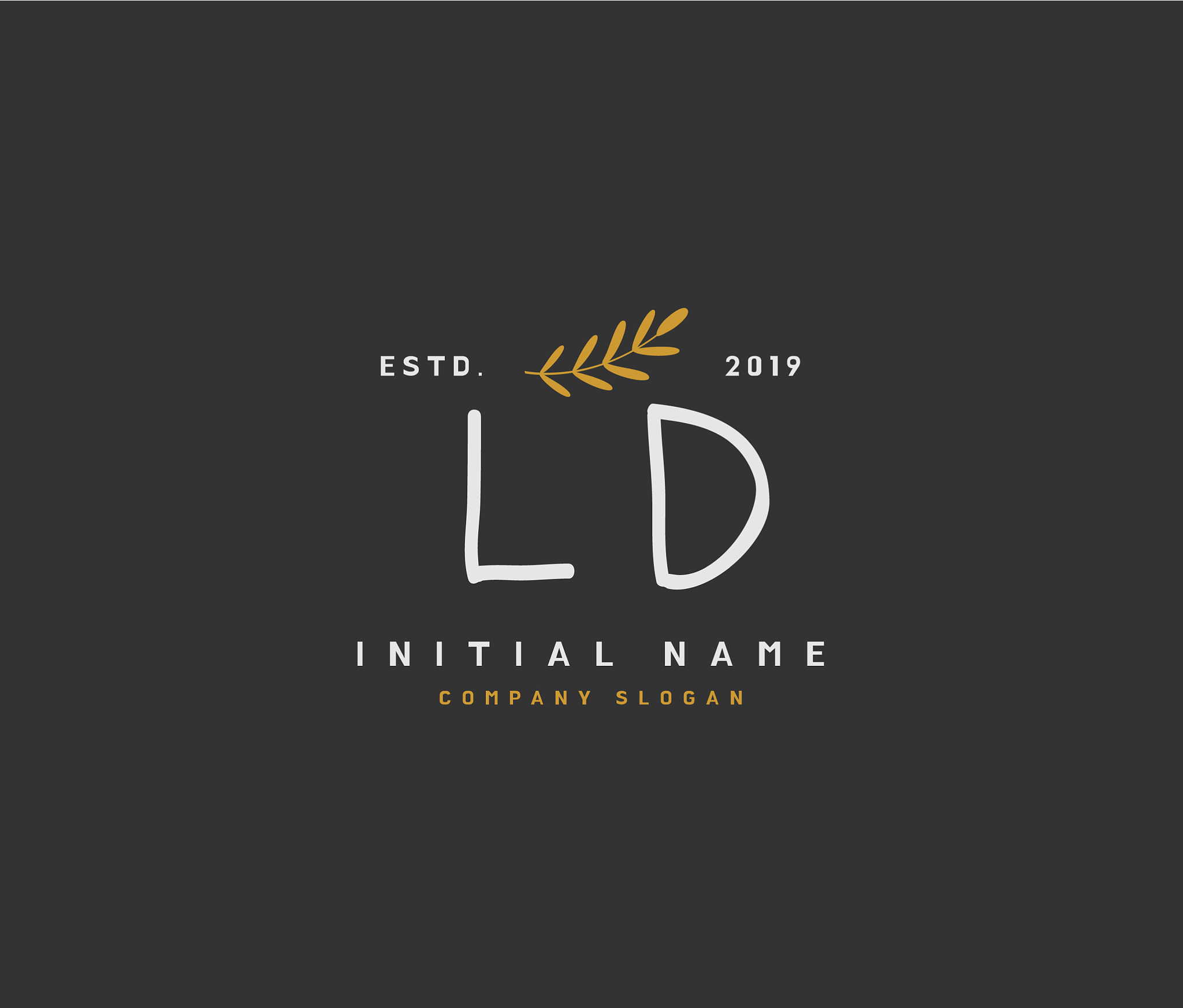 l d ld beauty initial logo handwriting logo of