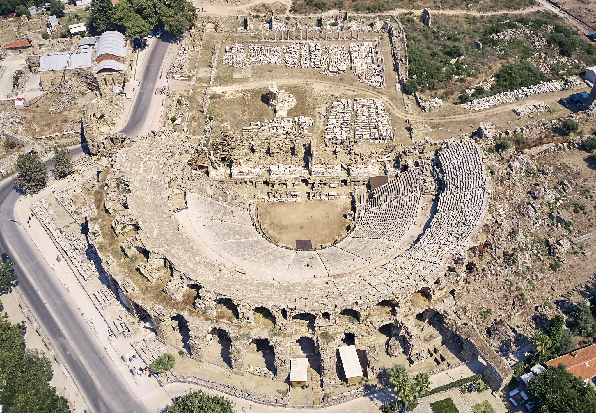 top view of the ancient amphitheater