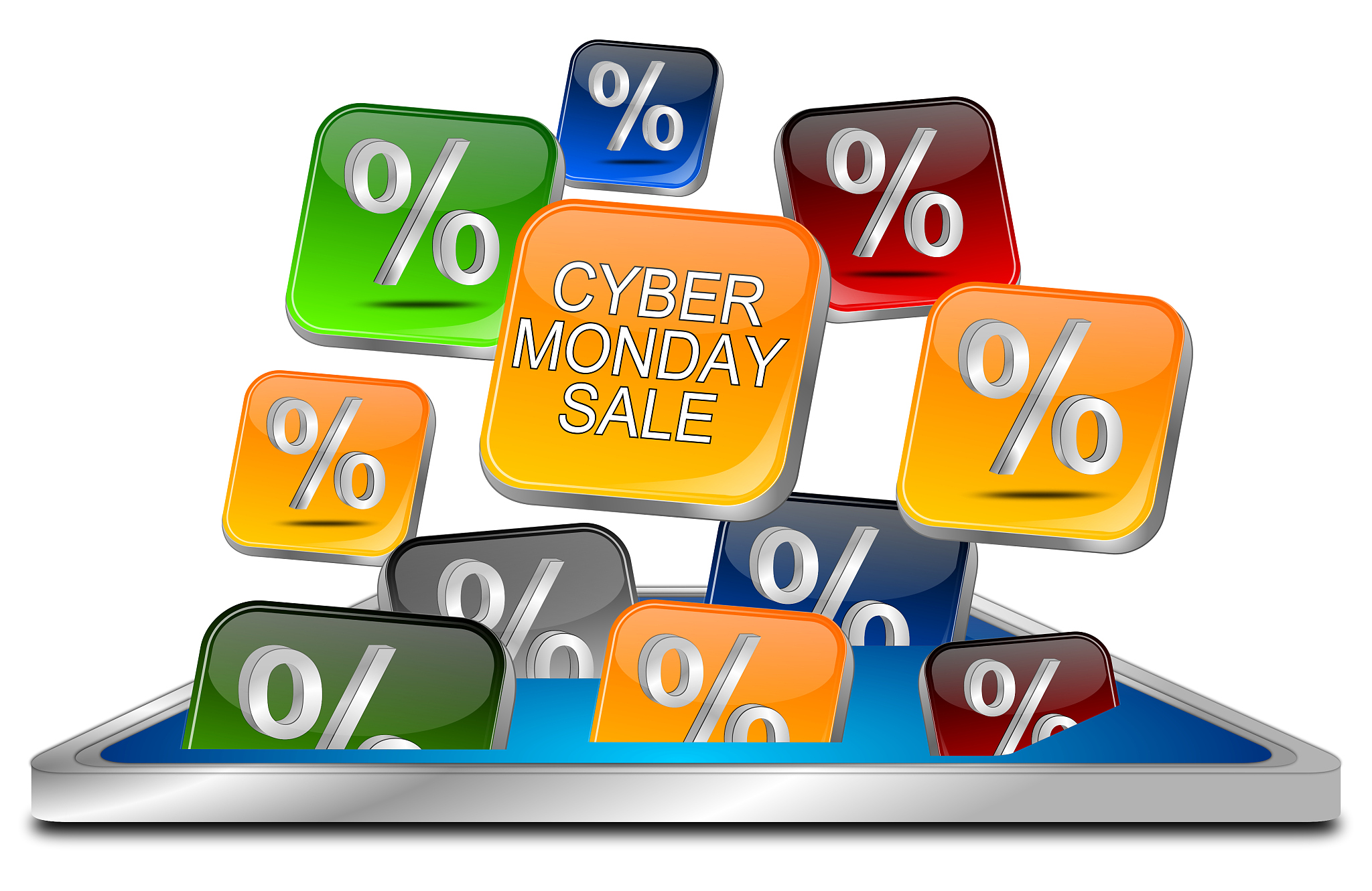 cyber monday sale button - 3d illustration