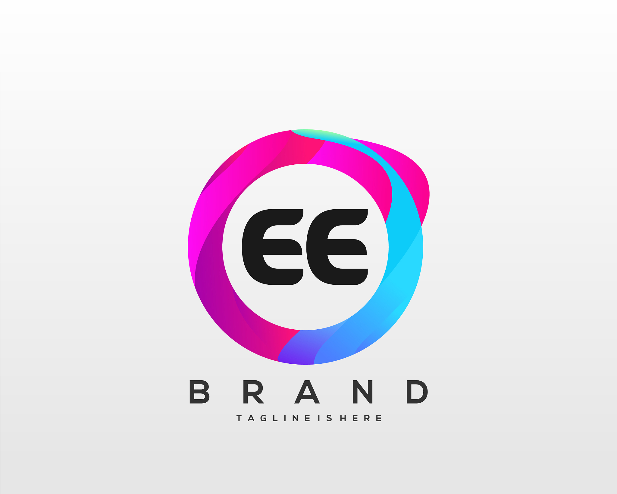 letter ee gradient color logo design