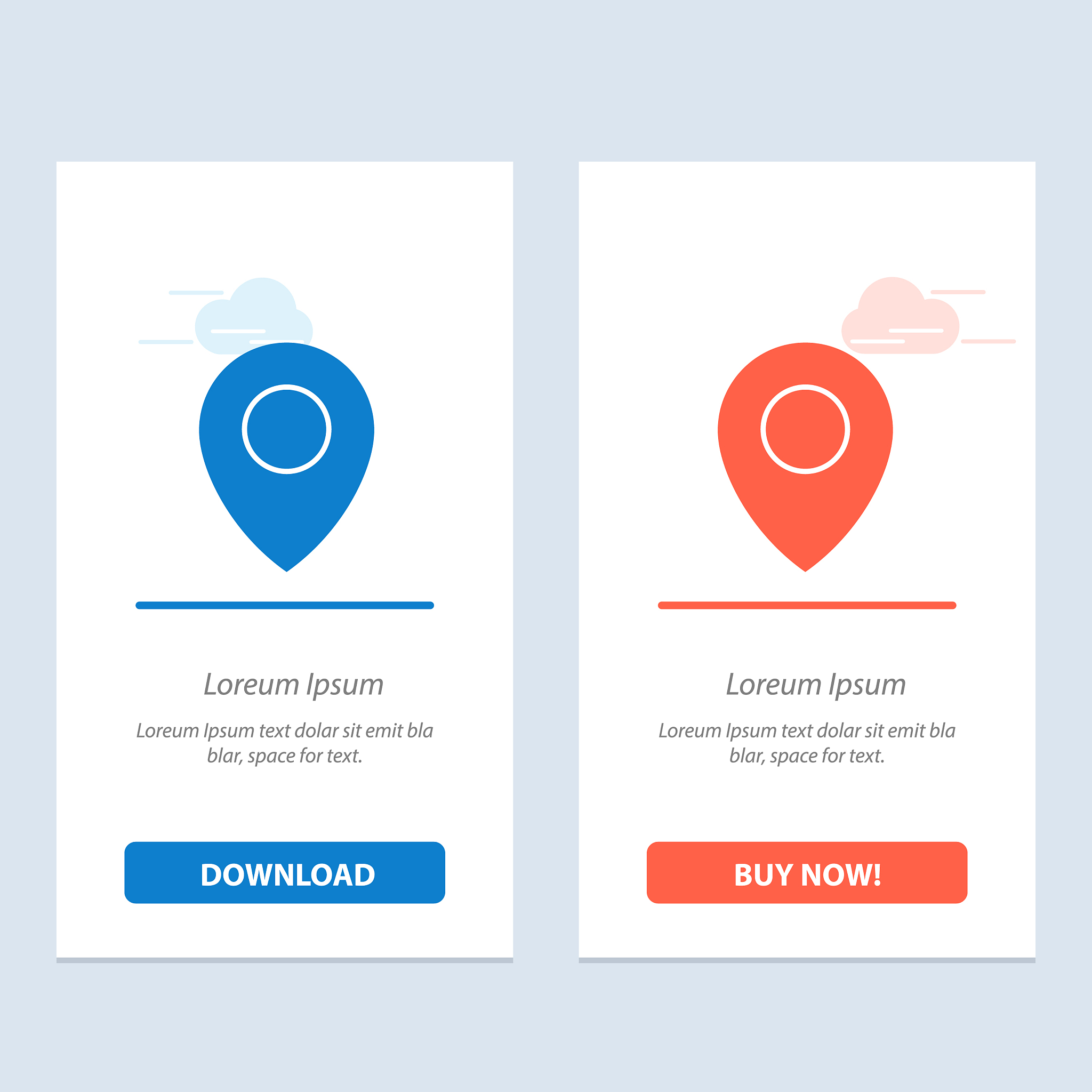 lo0cation map pin blue and red download and buy