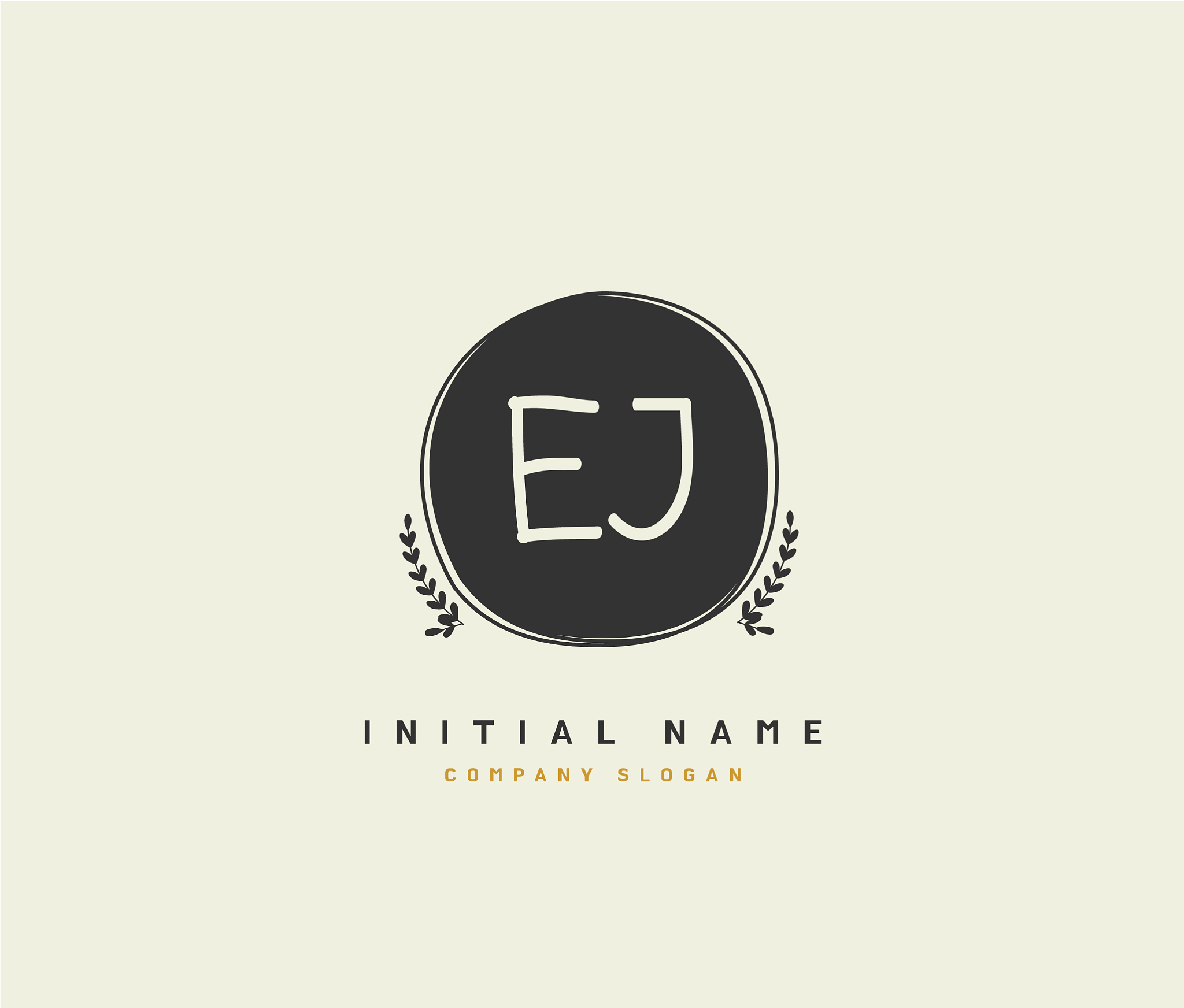 e j ej beauty initial logo handwriting logo of
