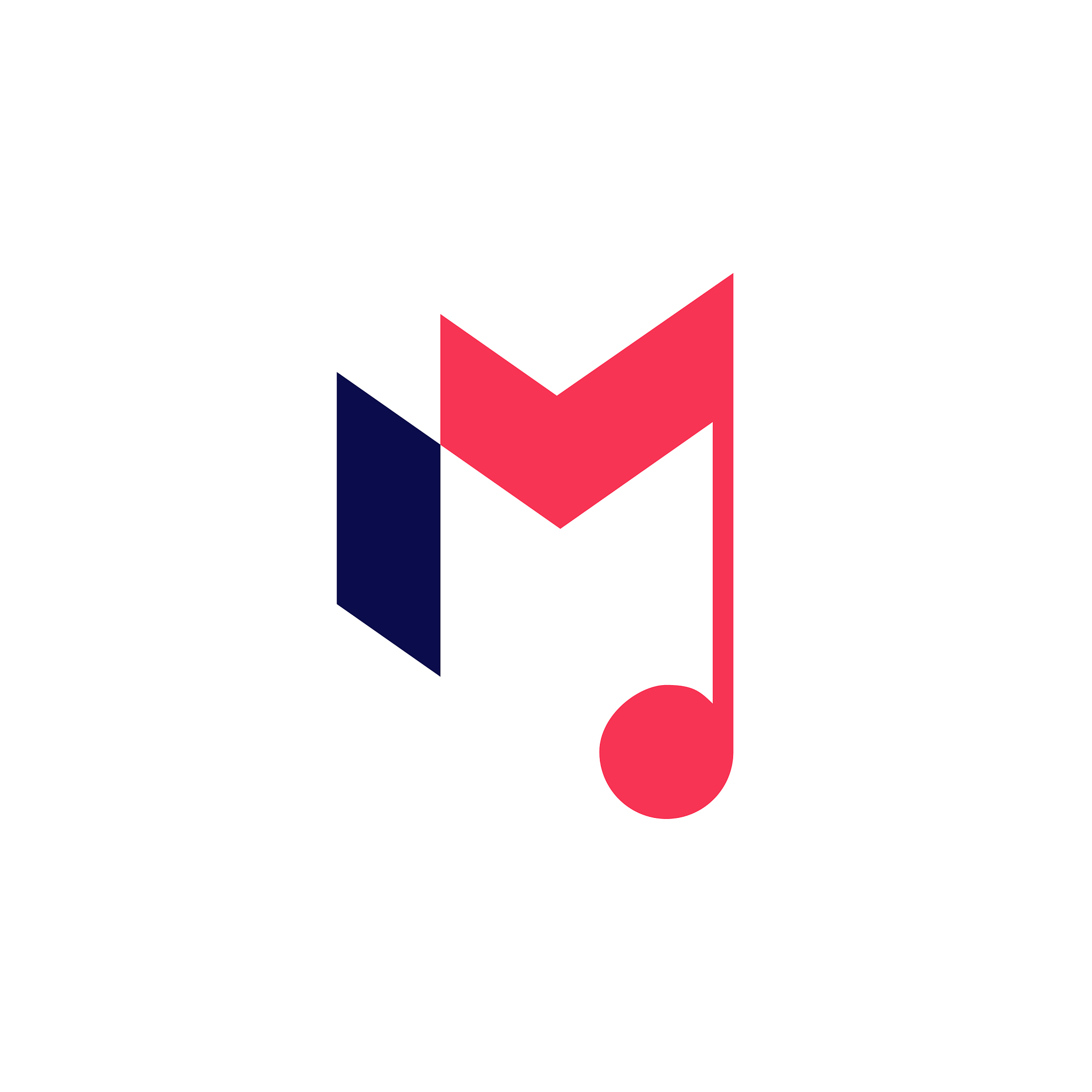 m letter music notes logo icon