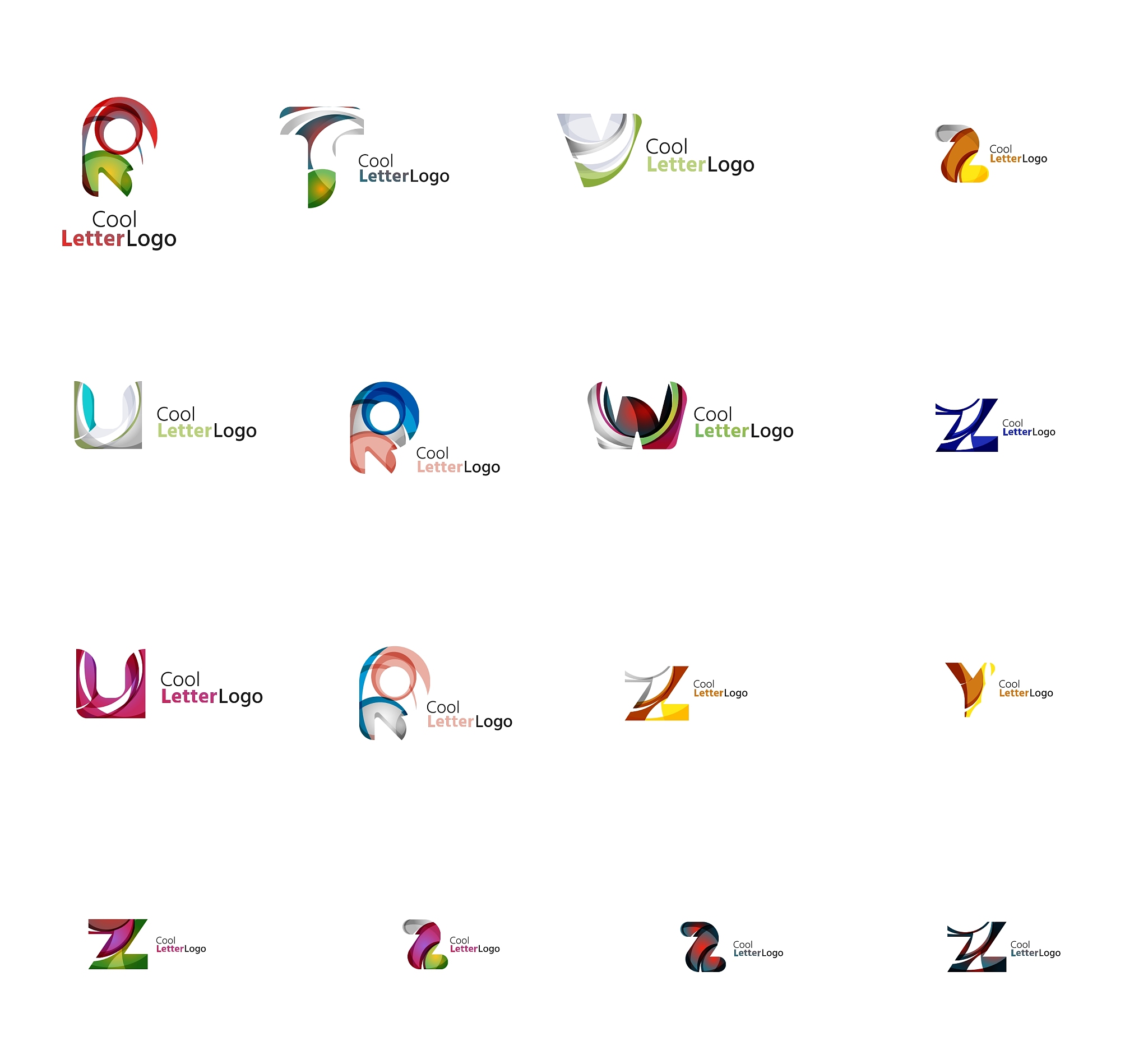 set of universal company logo ideas business icon