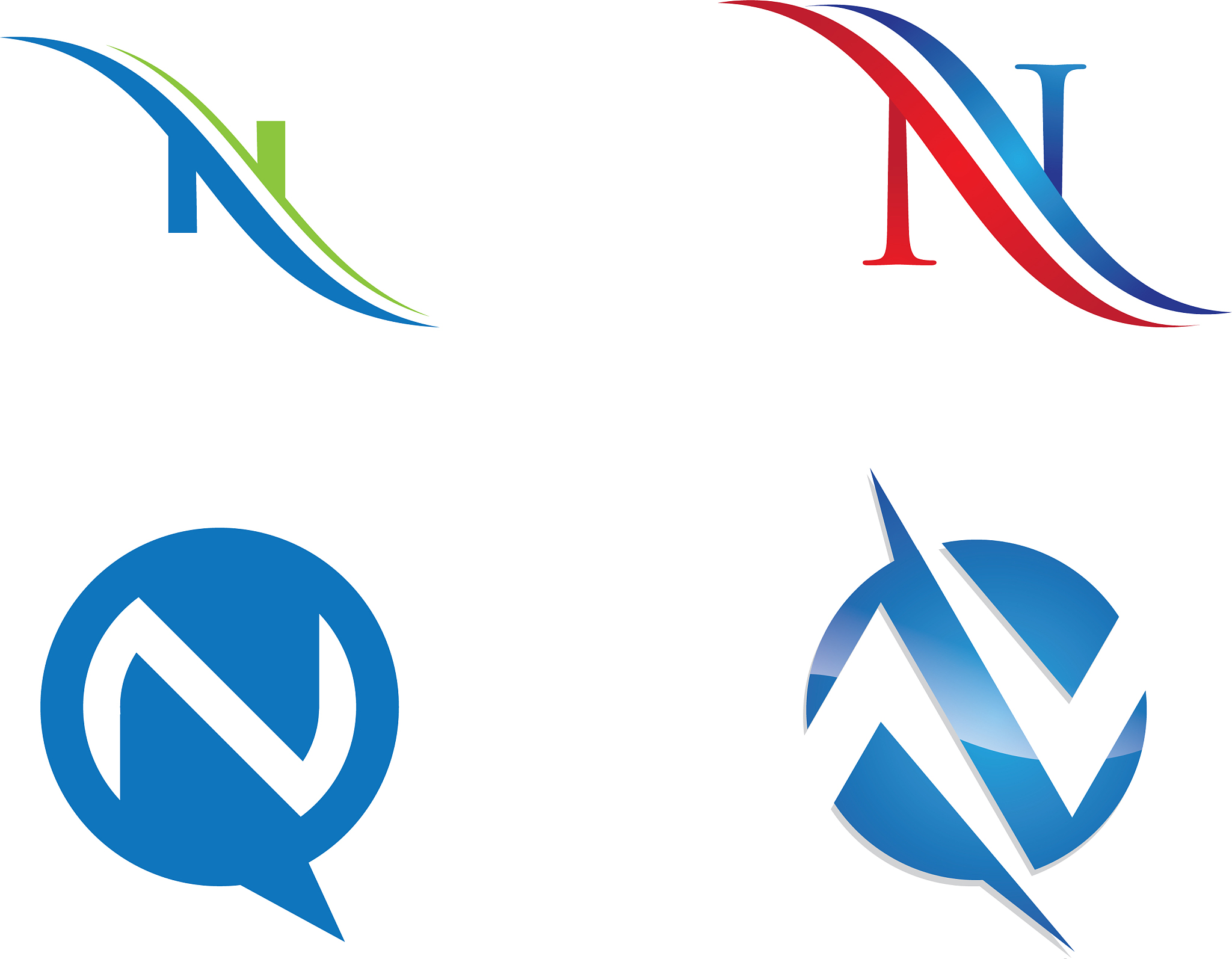 n letter logo template