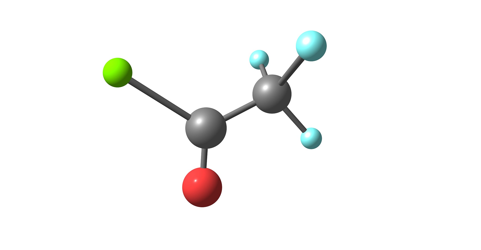 trifluoroacetyl chloride molecular structure isolated on white
