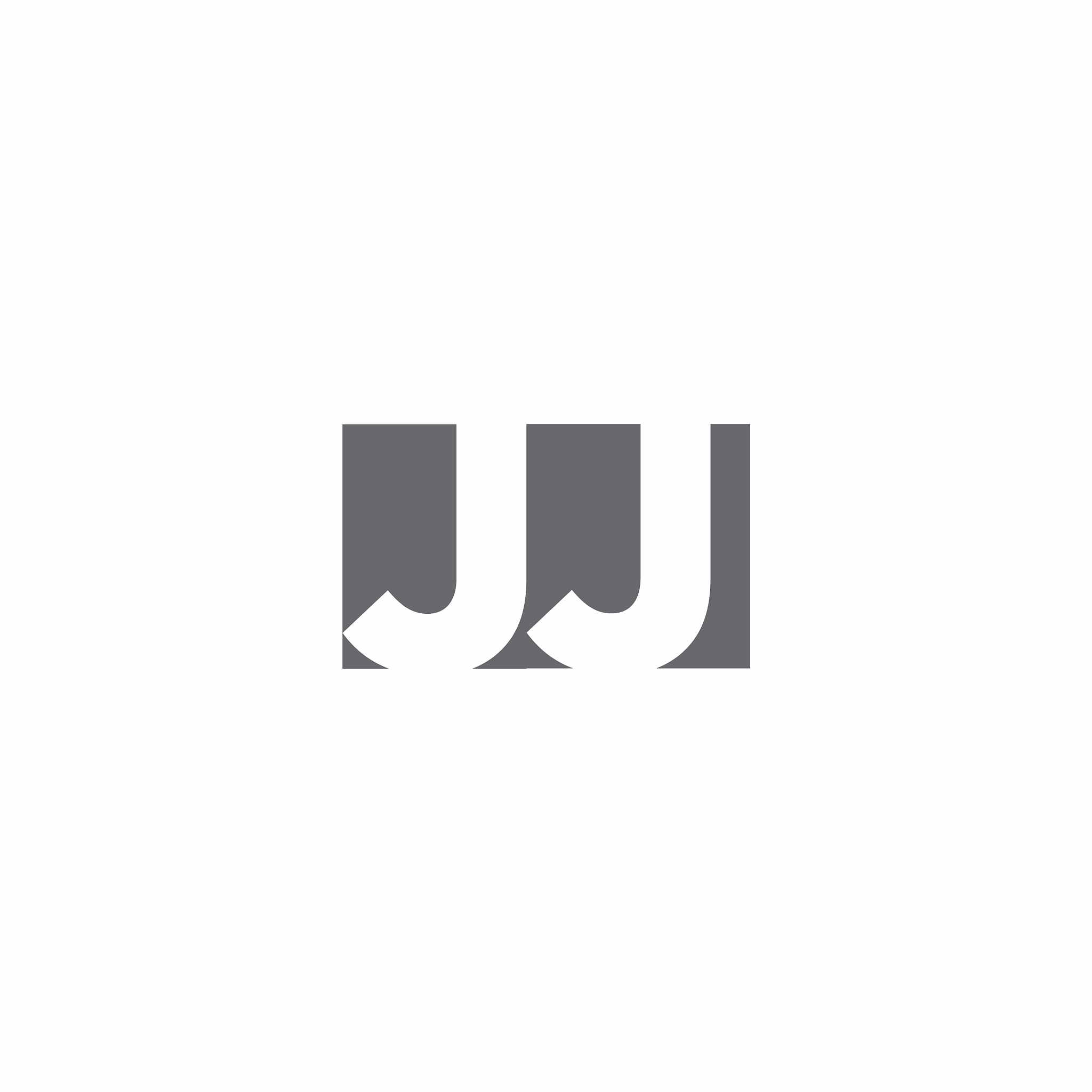 jj logo monogram with negative space style design