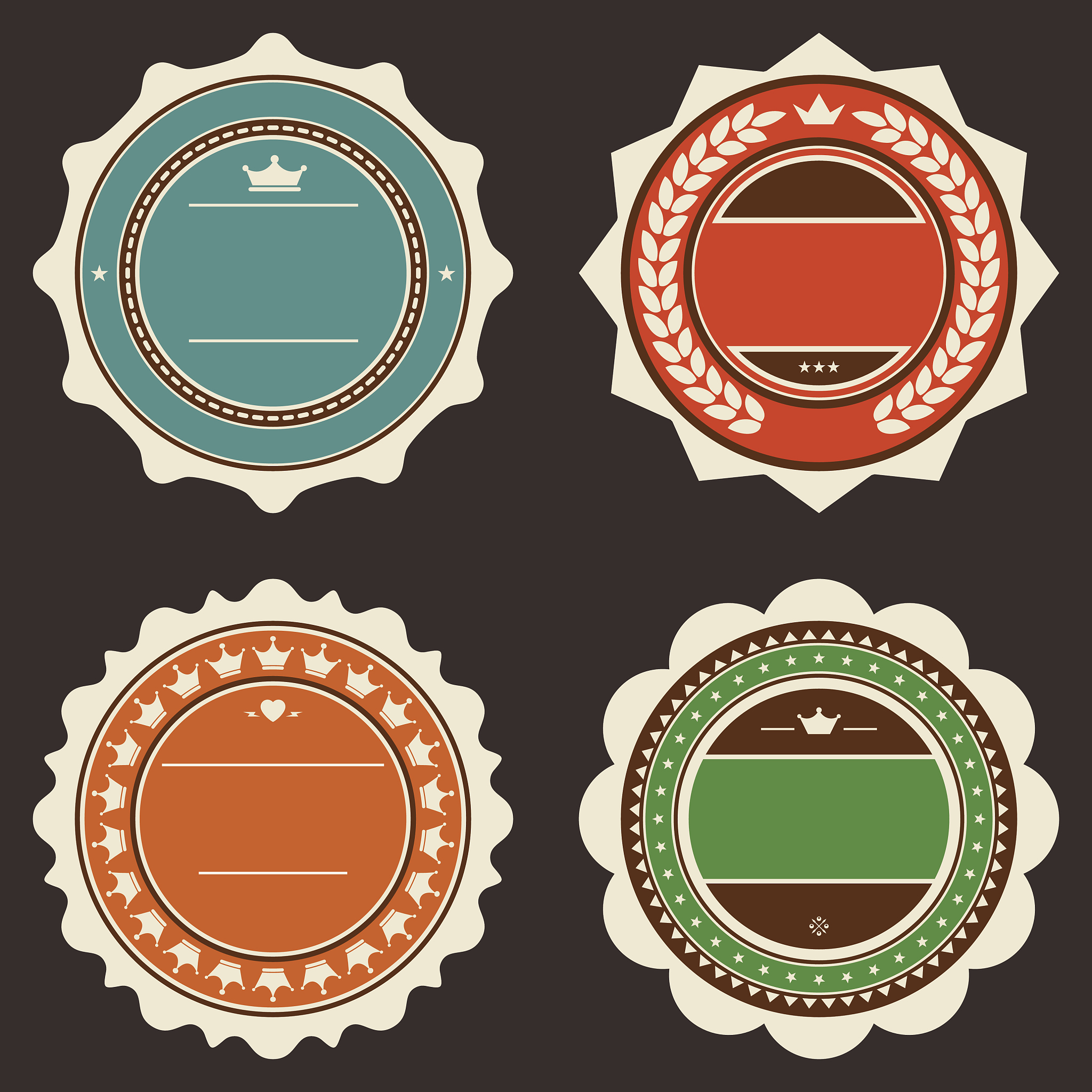 vintage labels set