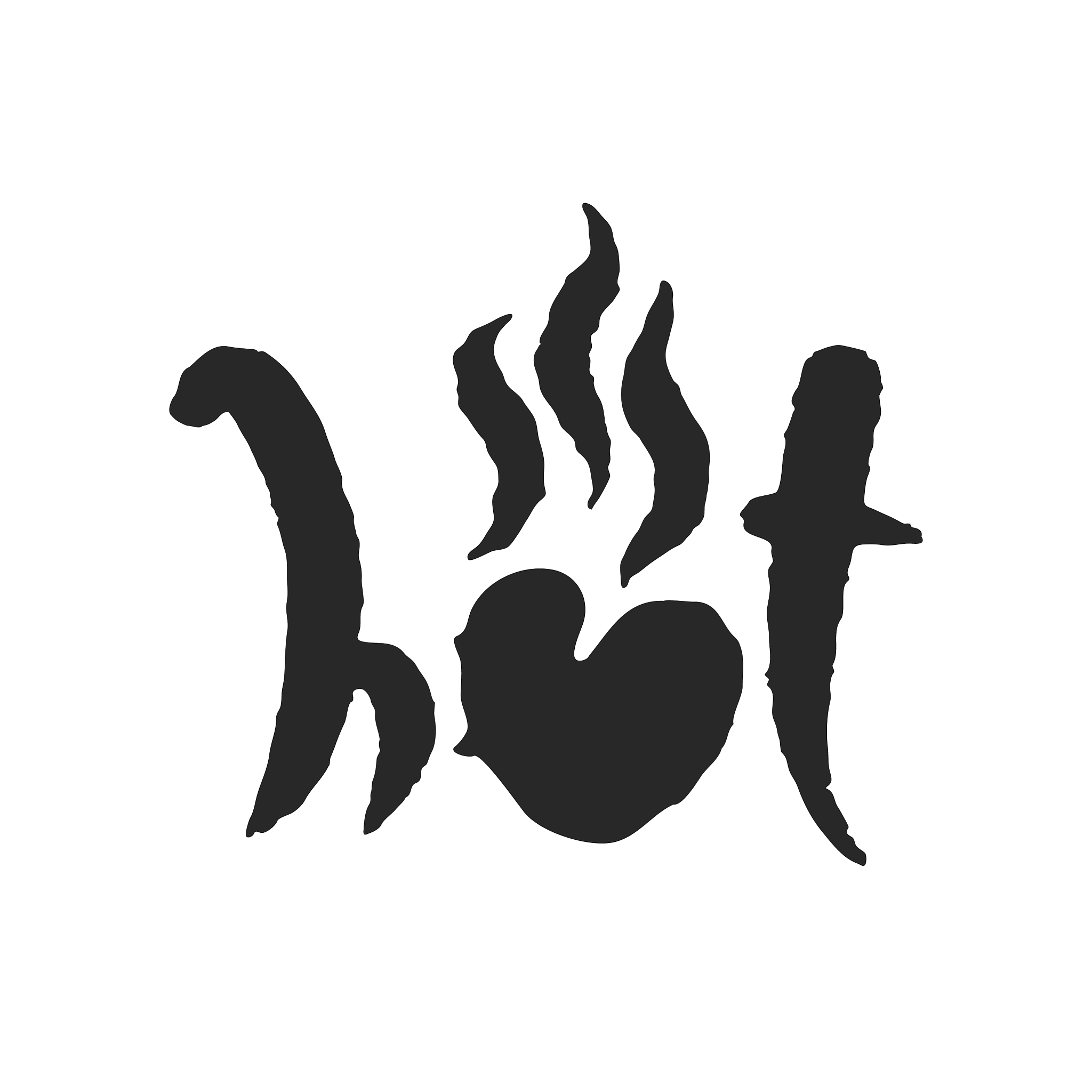 hot heart calligraphy lettering