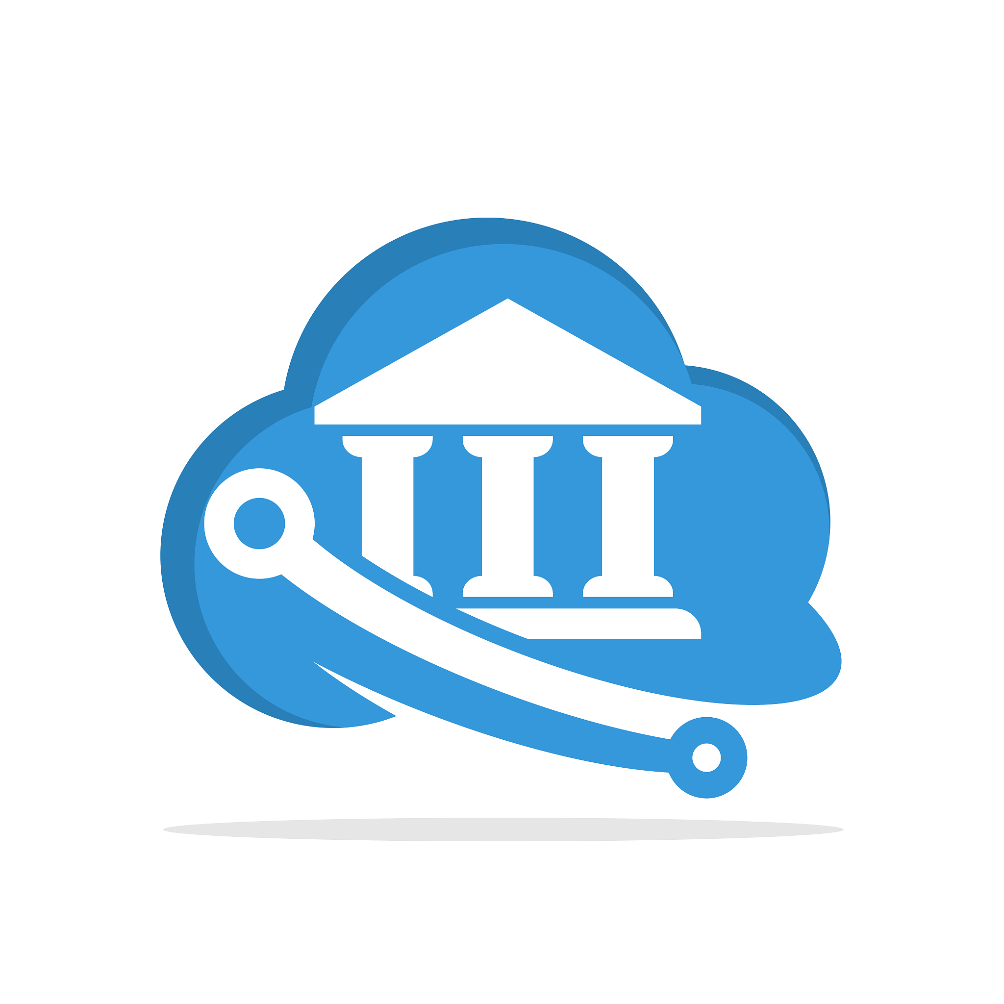 illustrated icon with the concept of a cloud computing system in