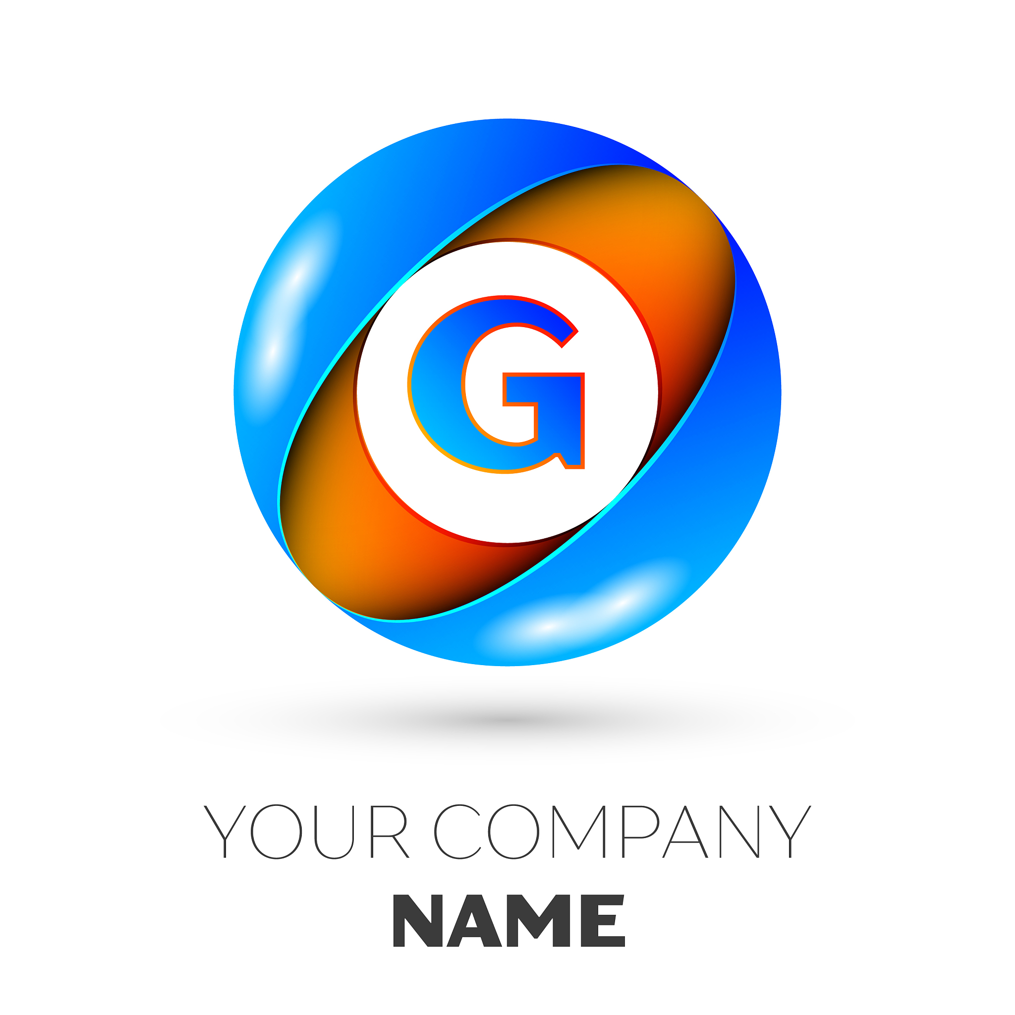 letter g logo symbol in the colorful circle